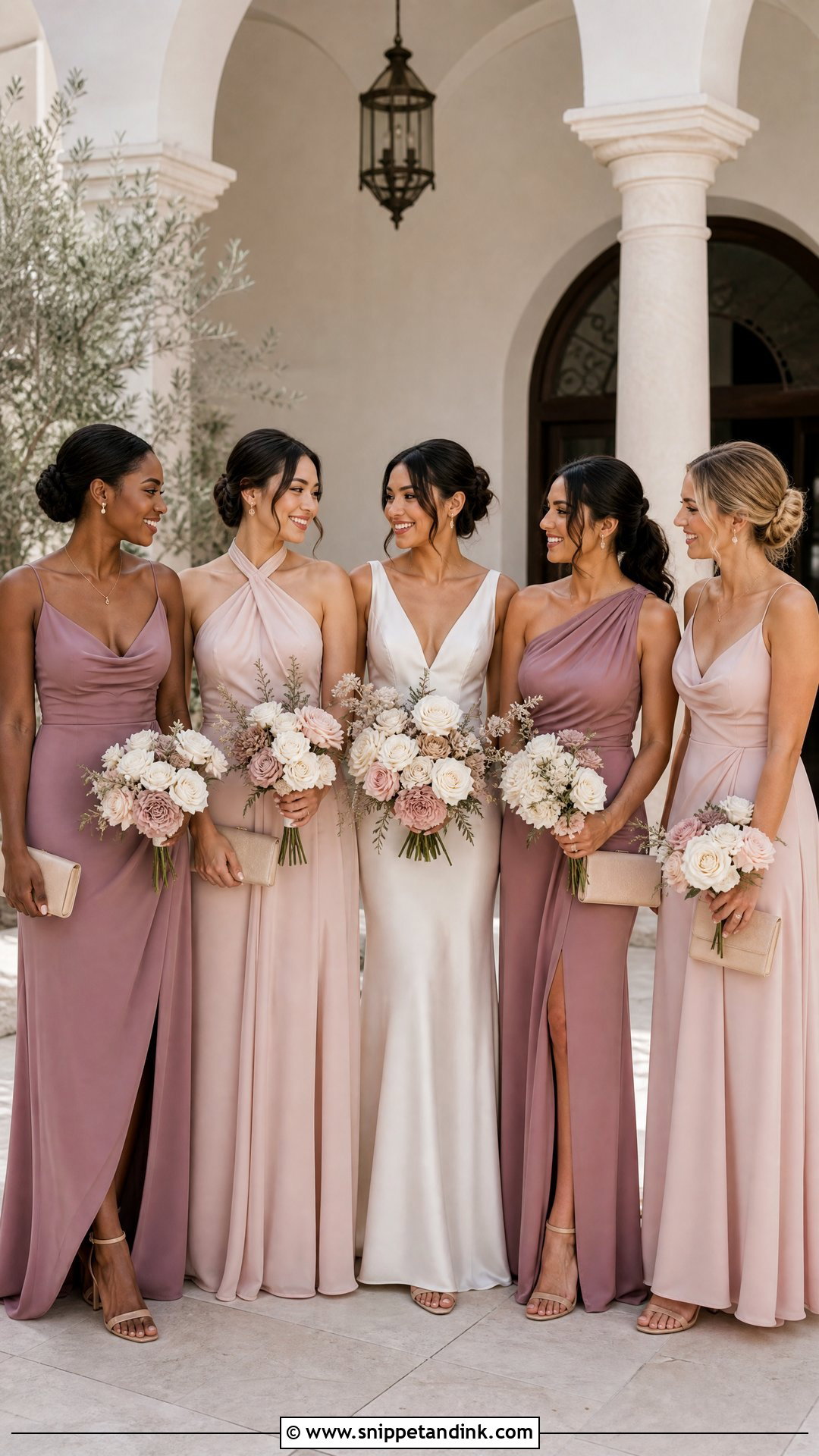 Blush And Mauve Bridal Party Dresses - Snippet and Ink - 20 Bridal Party Dresses Color Schemes