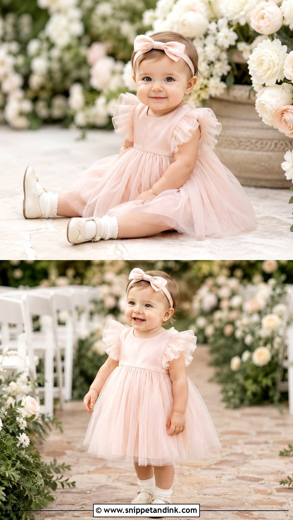 Blush Baby Girl Tulle Dress - Snippet and Ink - 25 Baby Girl Dresses for Wedding