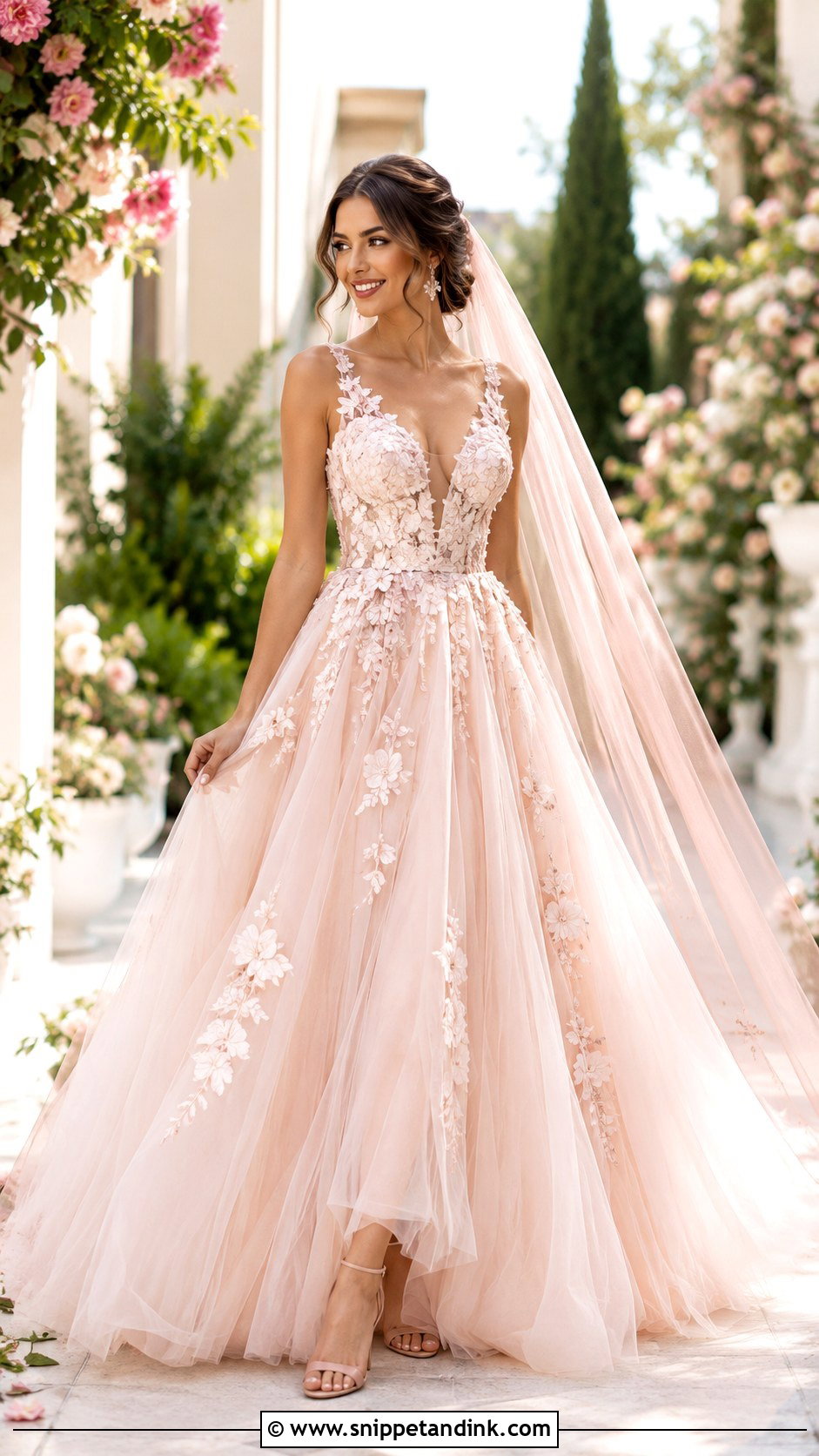 Blush Ball Gown Wedding Dress - Snippet and Ink - 30 Wedding Ball Gown Ideas