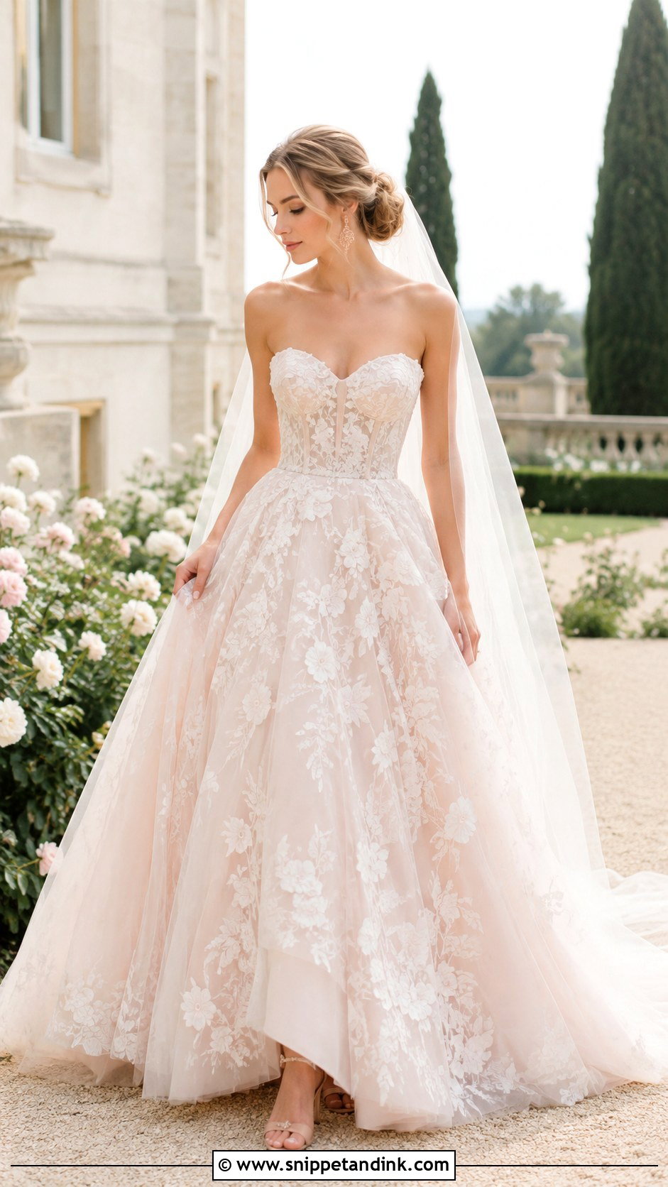 Blush Ball Gown Wedding Dress - Snippet and Ink - 20 Grand Wedding Dress Ideas