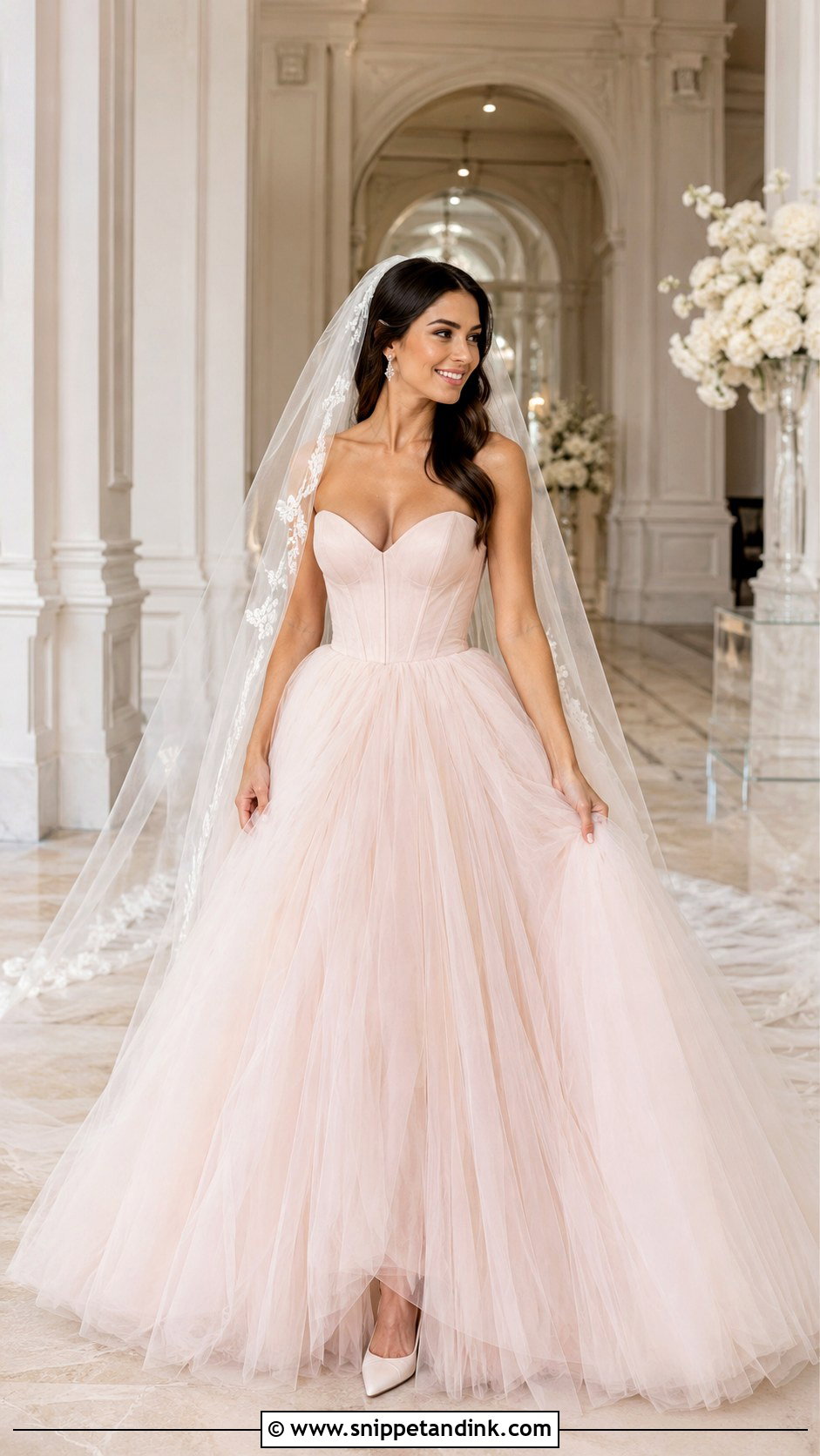 Blush Ball Gown Wedding Dress - Snippet and Ink - 25 Blush Colored Wedding Dresses