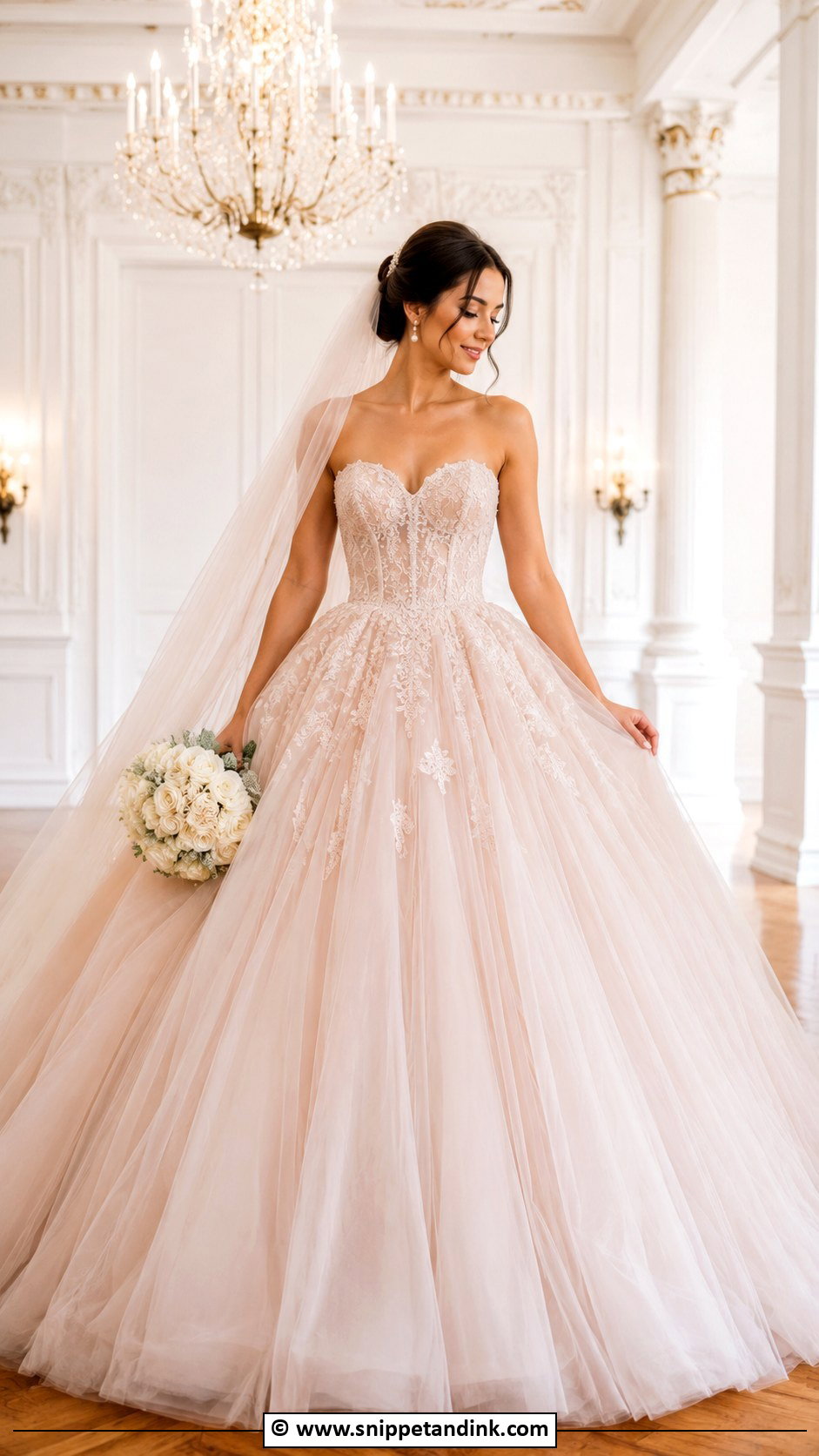 Blush Ball Gown Wedding Dress - Snippet and Ink - 30 Blush Wedding Dress Ideas