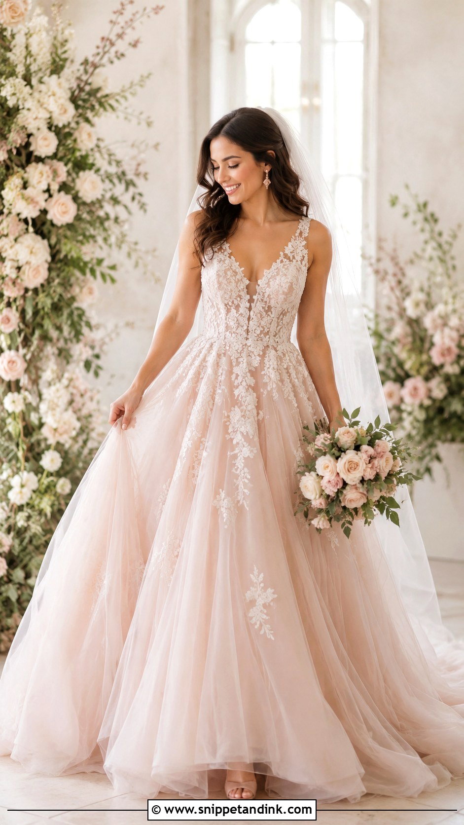 Blush Ballgown Wedding Dress - Snippet and Ink - 25 Ballgown Wedding Dresses