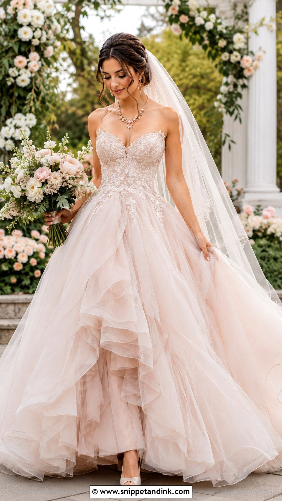 Blush Ballgown Wedding Dress - Snippet and Ink - 25 Elegant Wedding Dress Ballgown Fairytale Ideas