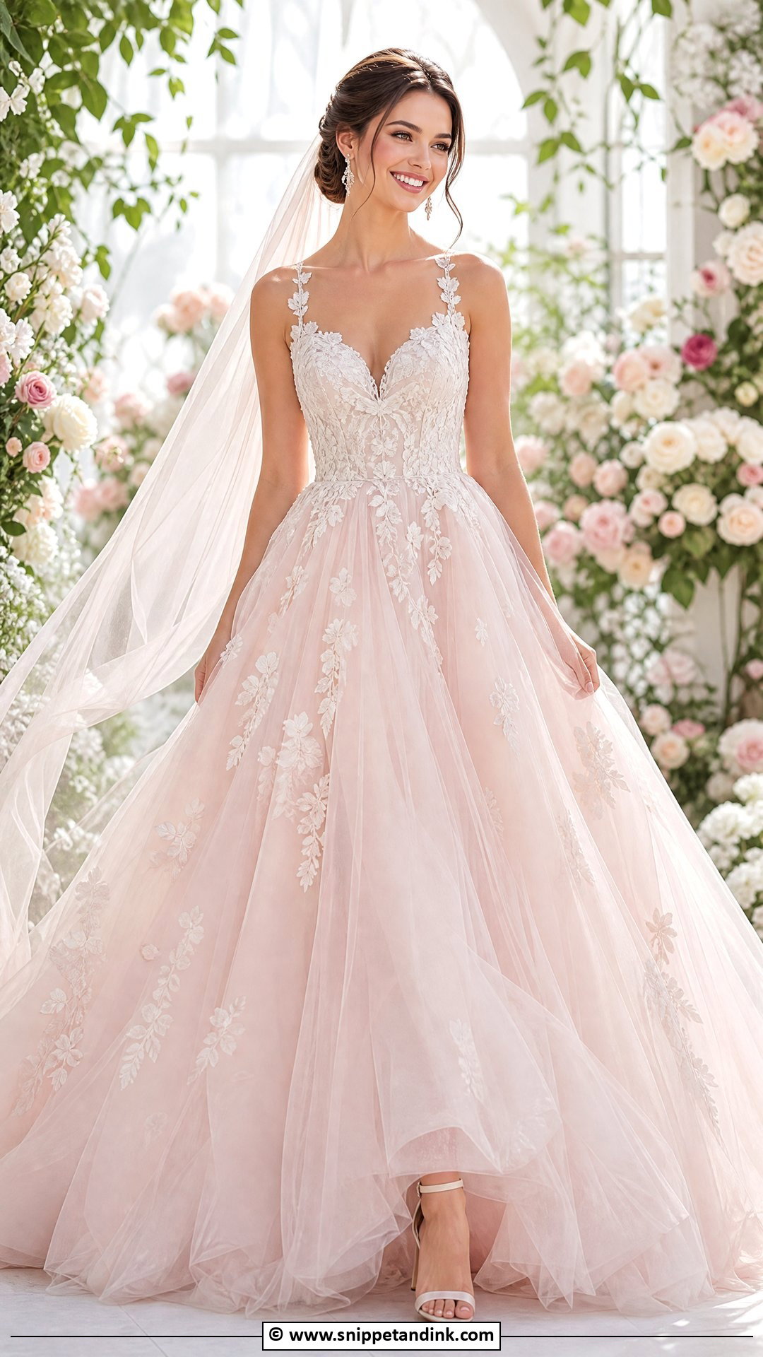 Blush Ballgown Wedding Dress - Snippet and Ink - 35 Ballgown Wedding Dress Ideas