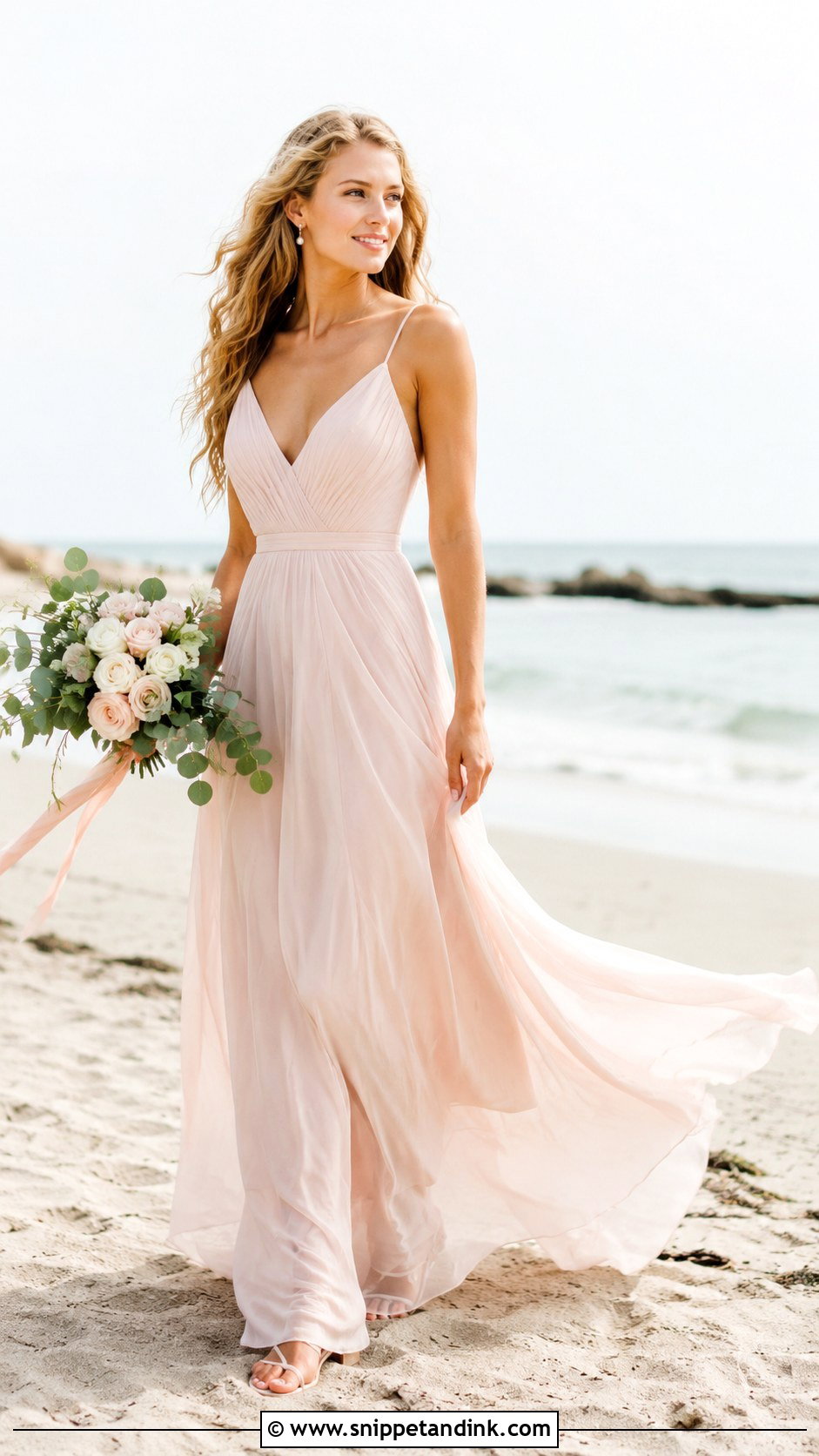 Blush Beach Wedding Dress - Snippet and Ink - 25 Blush Colored Wedding Dresses