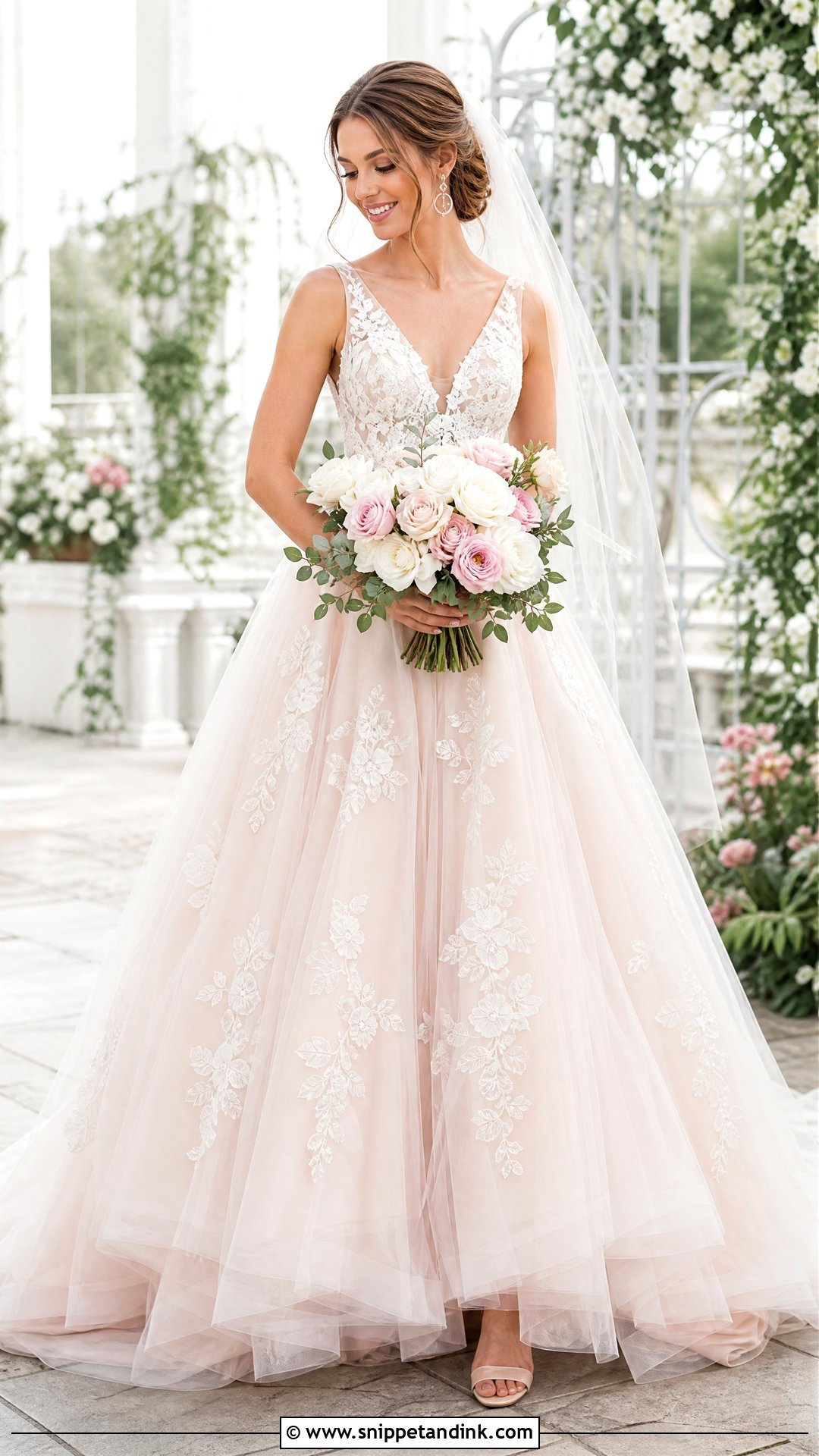 Blush Big Skirt Wedding Dress - Snippet and Ink - 20 Big Skirt Wedding Dress Ideas
