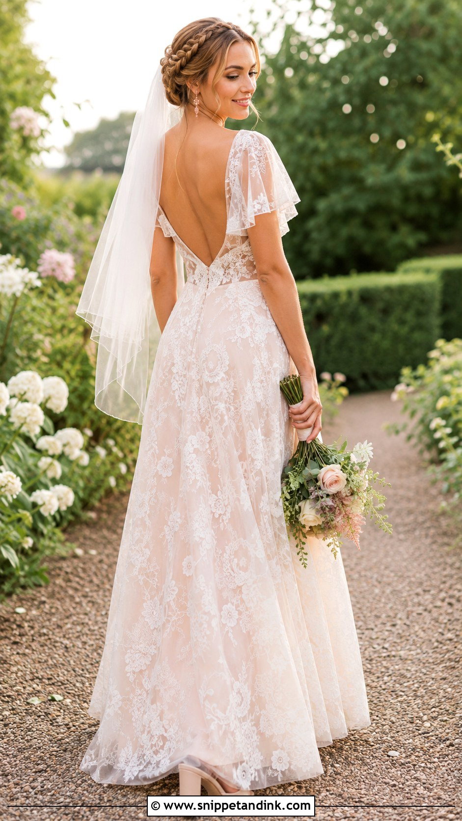 Blush Bohemian Lace Wedding Dress - Snippet and Ink - 20 Bohemian Lace Wedding Dress Ideas