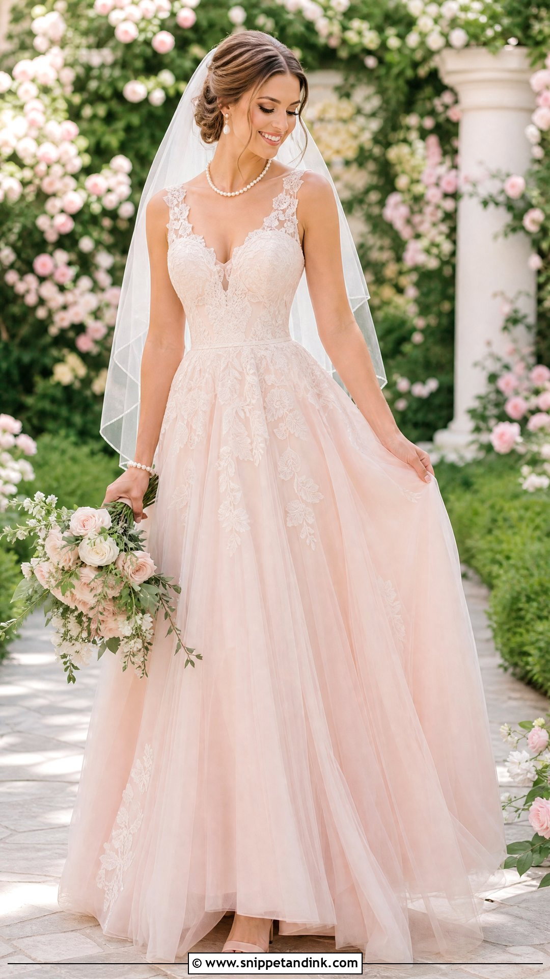 Blush Bridal Dress - Snippet and Ink - 30 Bridal Dress Design Ideas