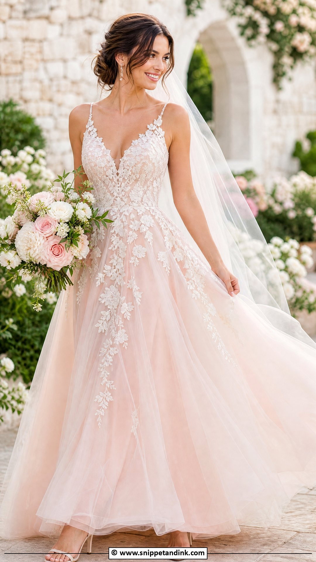 Blush Bridal Dress - Snippet and Ink - 35 Bridal Dress Ideas