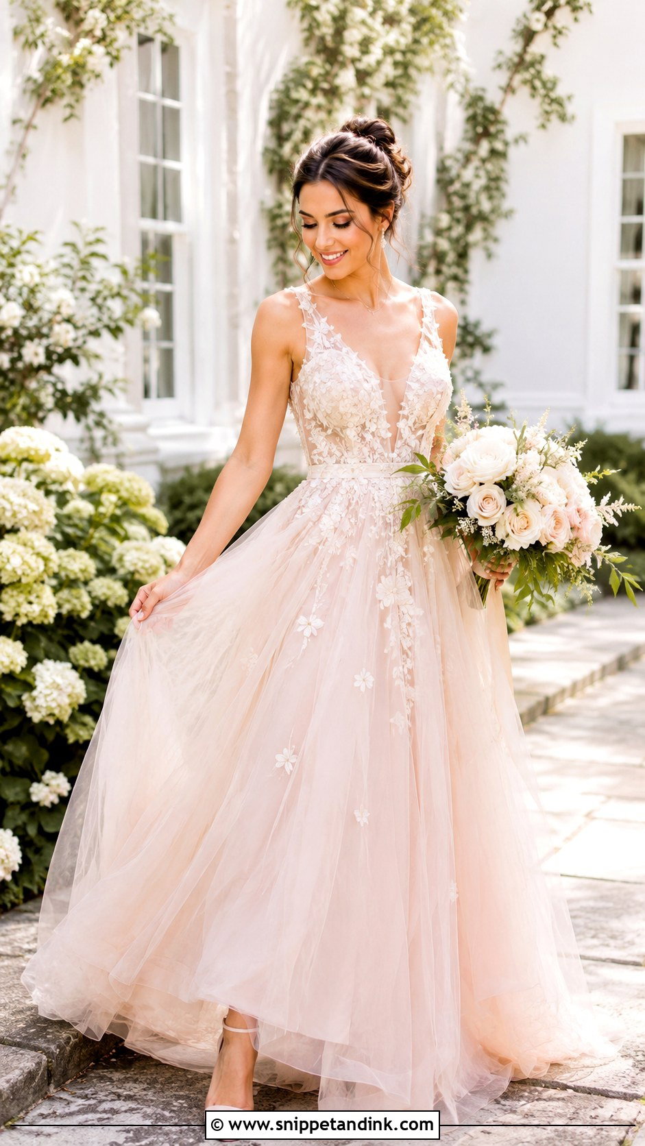 Blush Bride Dress - Snippet and Ink - 25 Elegant Bride Dress Ideas