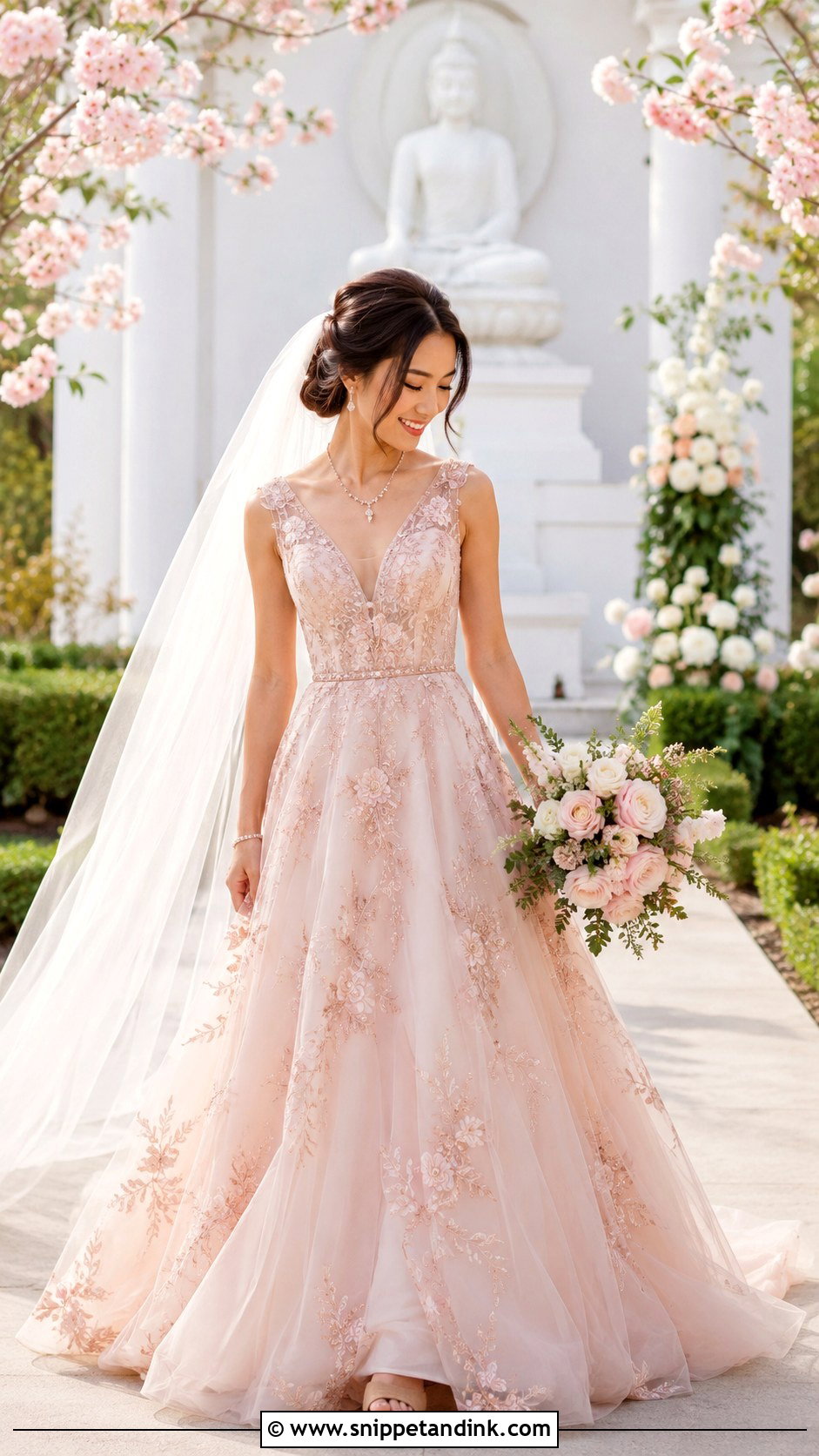 Blush Buddhist Wedding Dress - Snippet and Ink - 25 Buddhist Wedding Dress Ideas
