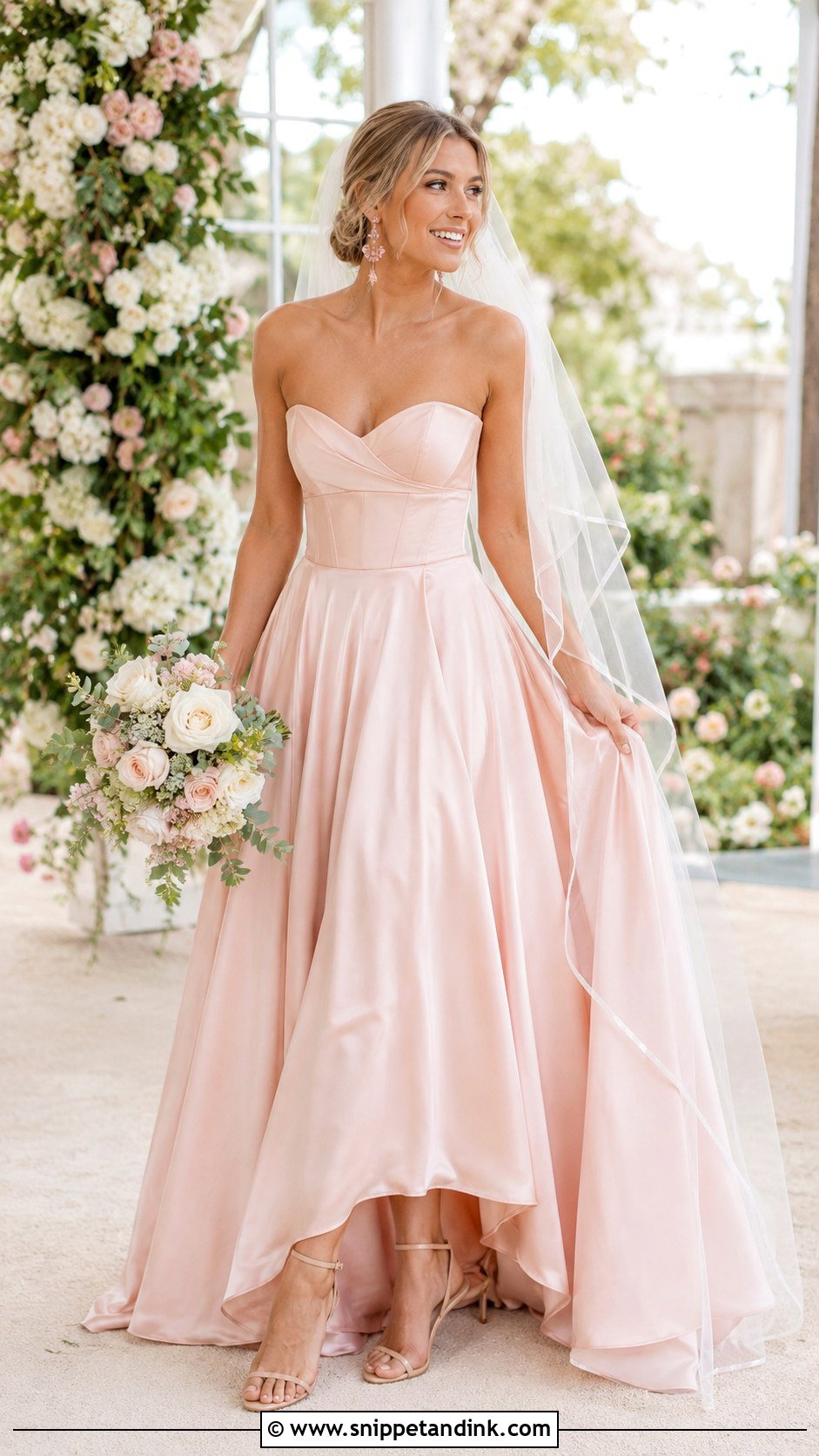 Blush Bustier Wedding Dress - Snippet and Ink - 20 Bustier Wedding Dress Ideas