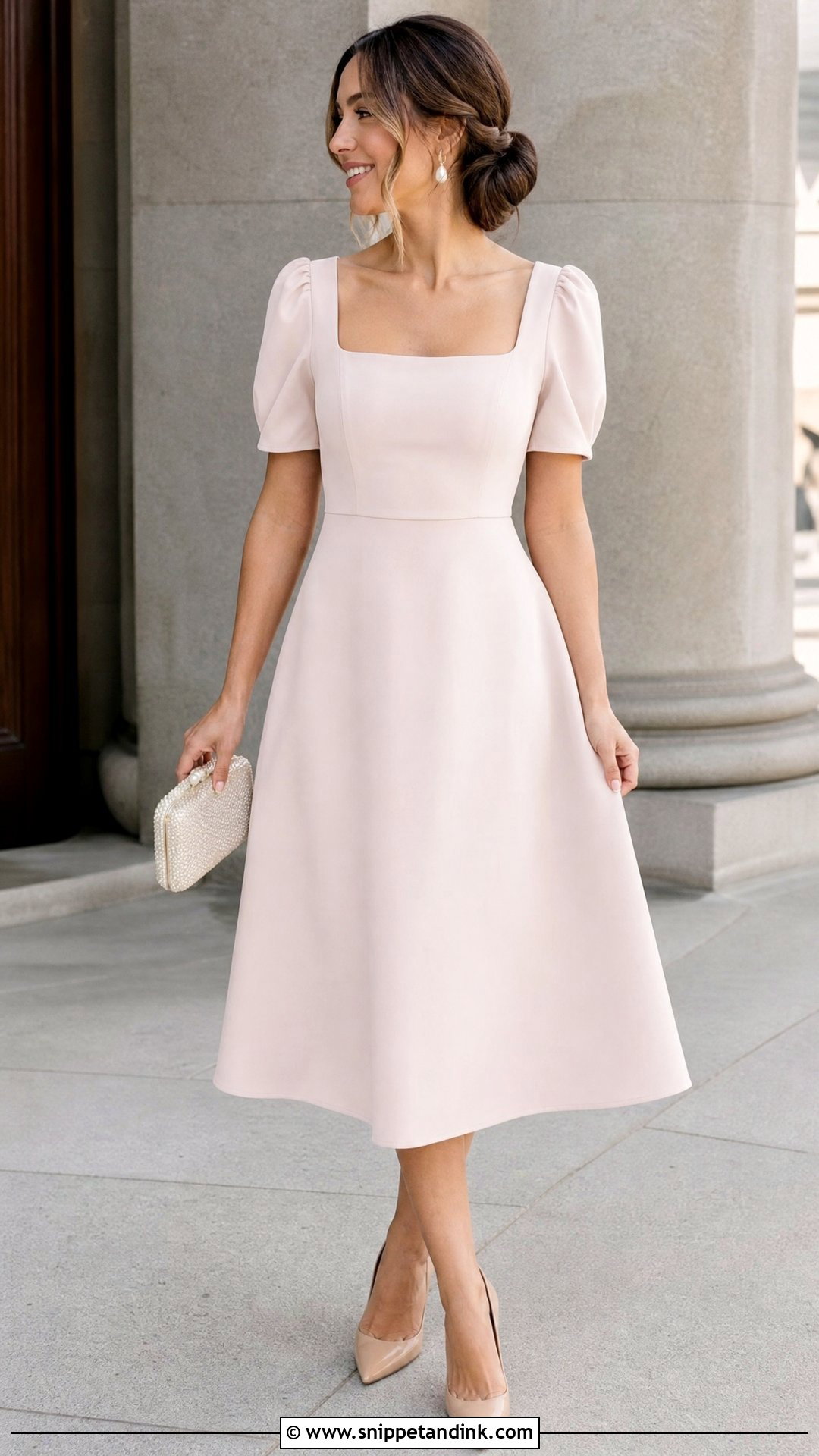 Blush Civil Wedding Dress Outfit - Snippet and Ink - 25 Simple Civil Wedding Dress Courts Ideas