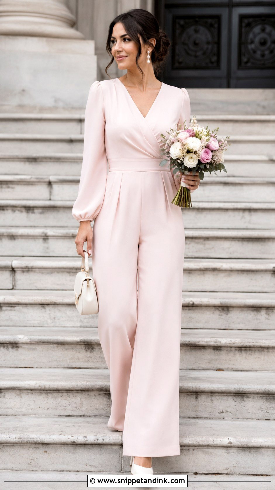 Blush Civil Wedding Jumpsuit - Snippet and Ink - 20 Civil Wedding Jumpsuit Ideas