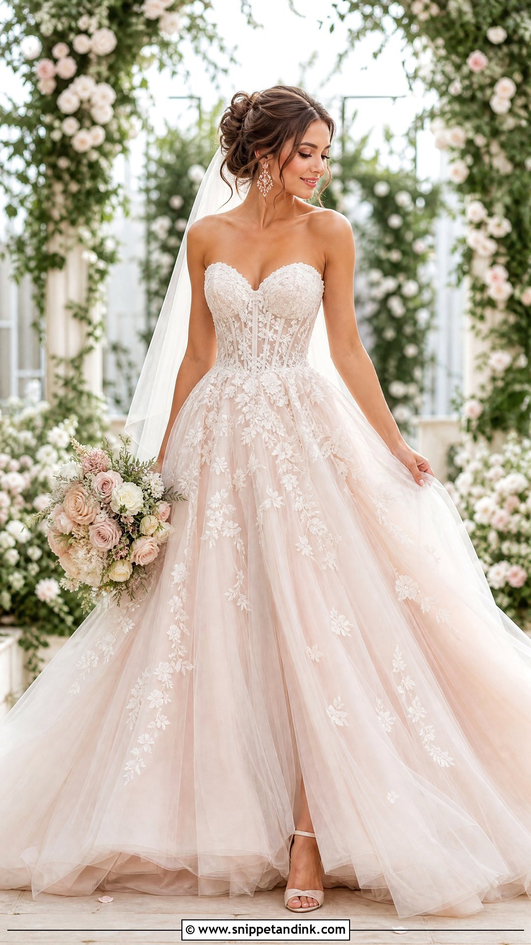 Blush Corset Princess Wedding Dress - Snippet and Ink - 20 Princess Wedding Dresses Corset Top