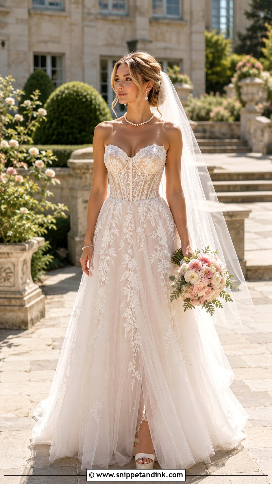Blush Corset Wedding Dress - Snippet and Ink - 20 Corset Style Wedding Dress Ideas