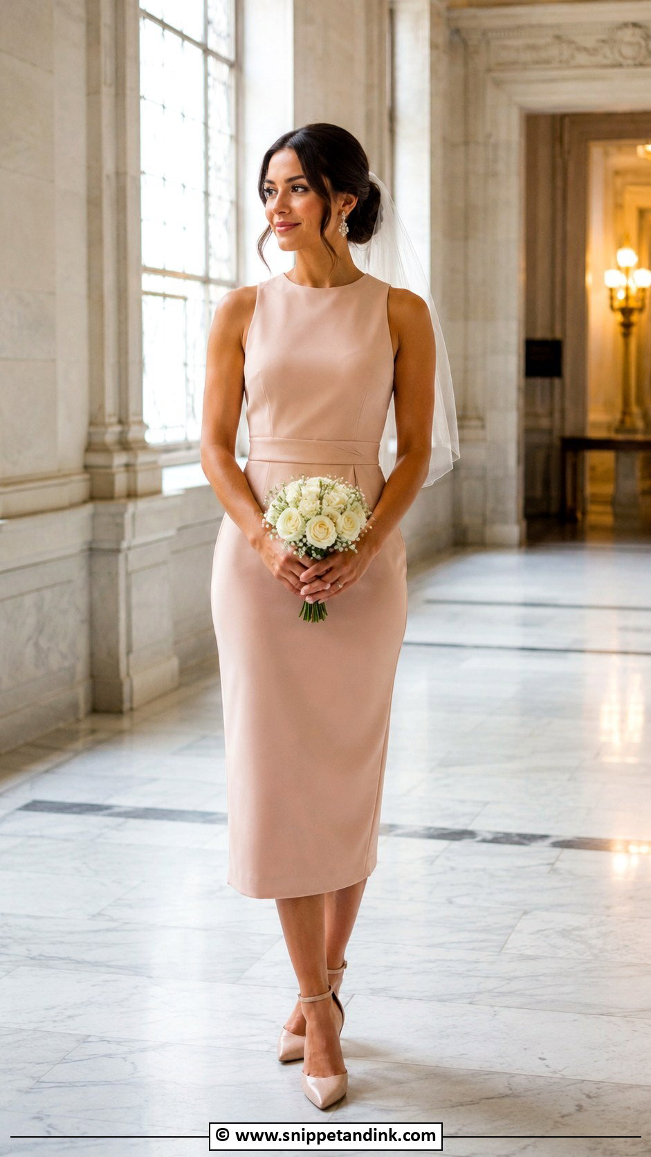 Blush Courthouse Wedding Dress - Snippet and Ink - 30 Blush Wedding Dress Ideas