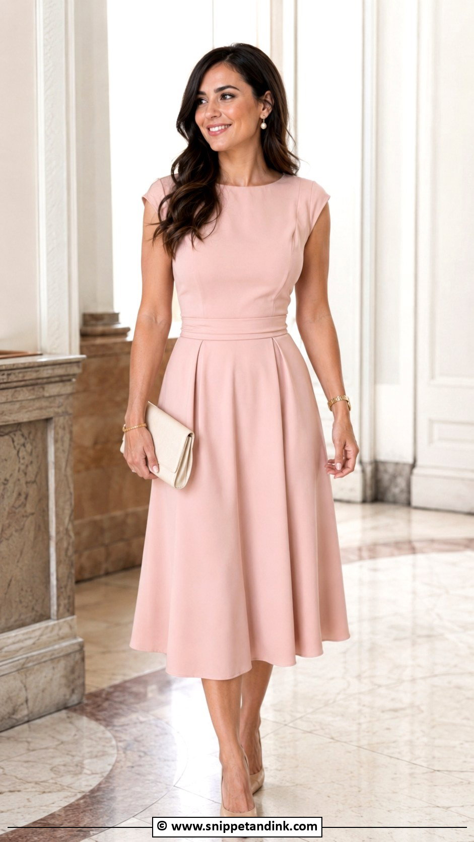 Blush Dress Civil Wedding Outfit - Snippet and Ink - 30 Civil Wedding Outfit Ideas