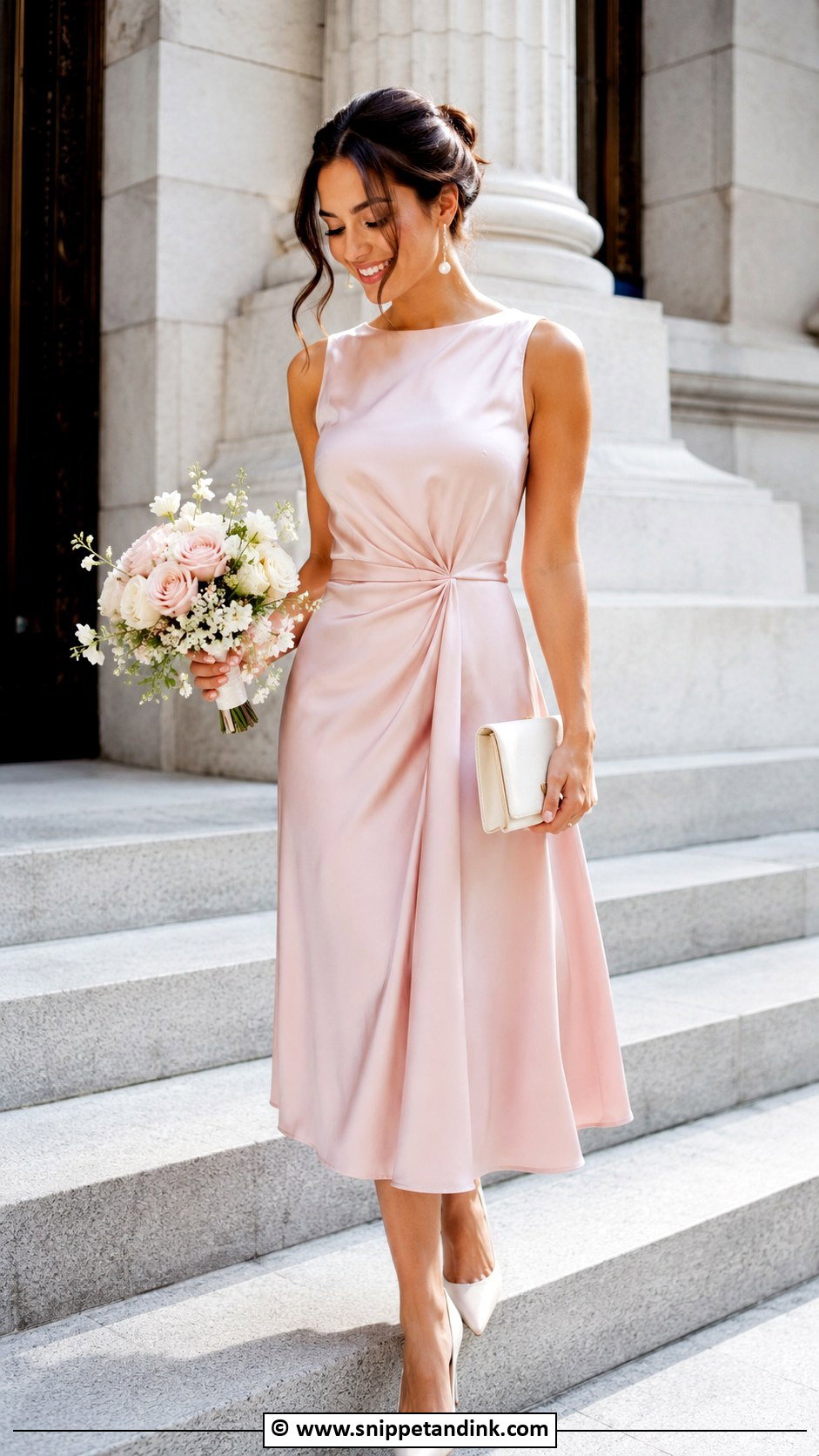 Blush Dress Court Marriage Outfit - Snippet and Ink - 25 Court Marriage Outfit Ideas