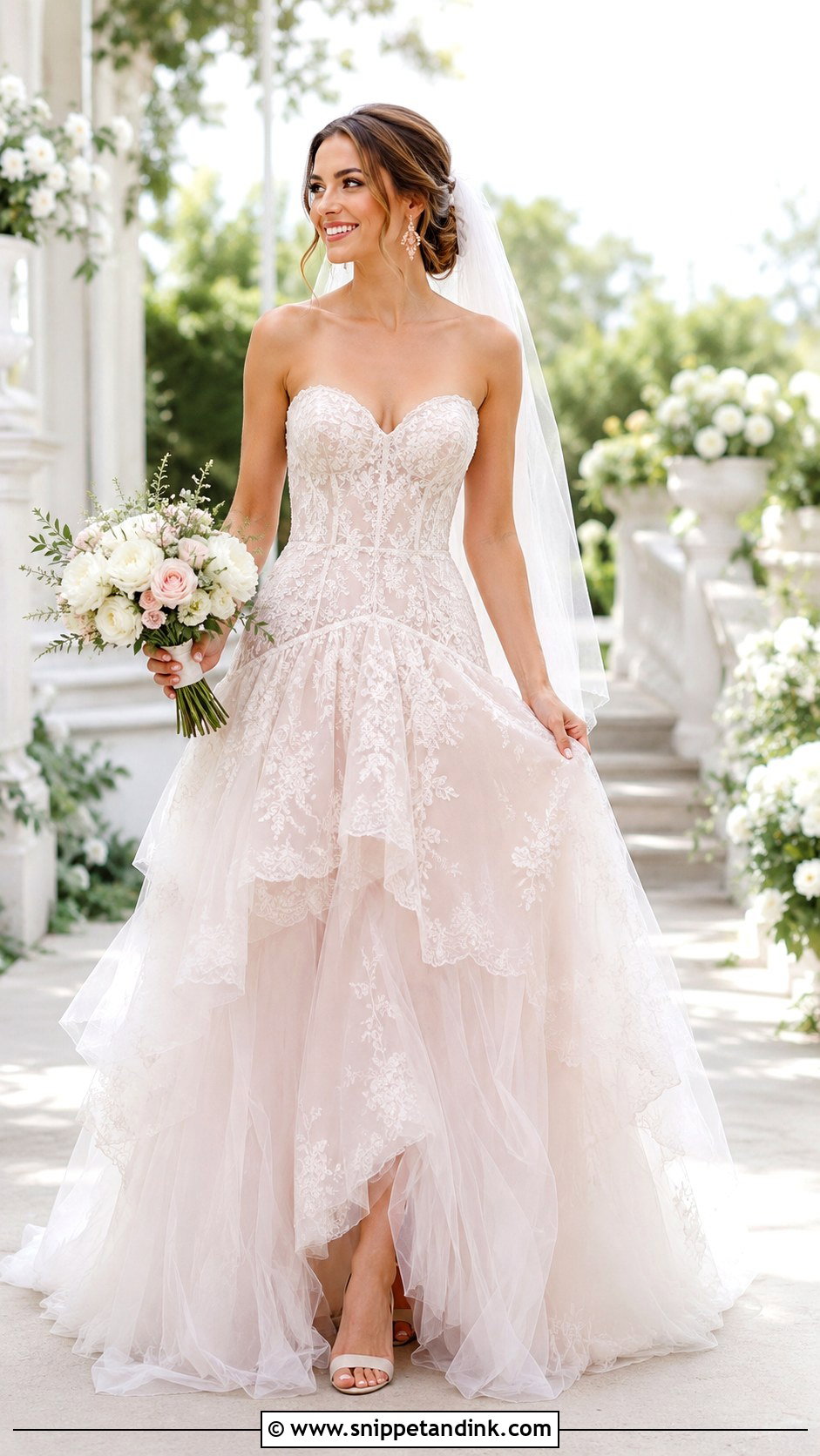 Blush Drop Waist Princess Wedding Dress - Snippet and Ink - 20 Drop Waist Princess Wedding Dress Ideas