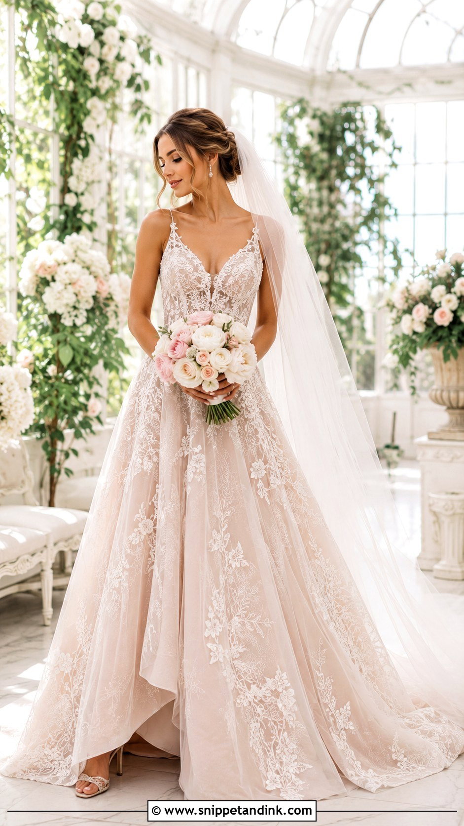 Blush Embroidered Couture Wedding Dress - Snippet and Ink - 20 Couture Wedding Dresses