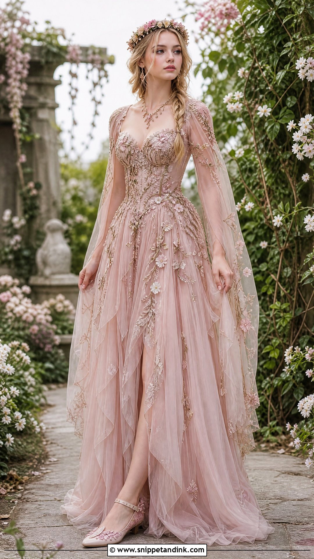 Blush Fairy Medieval Fantasy Wedding Dress - Snippet and Ink - 25 Medieval Fantasy Wedding Dress Ideas