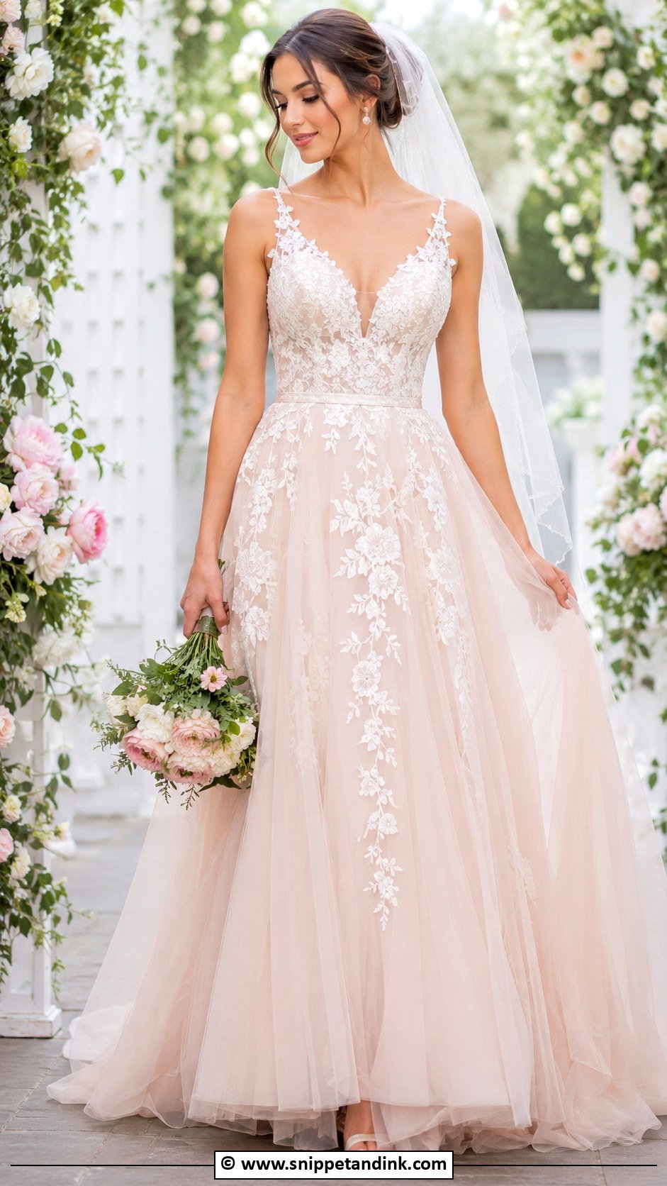 Blush Fairytale Wedding Dress - Snippet and Ink - 30 Fairytale Wedding Dress Ideas