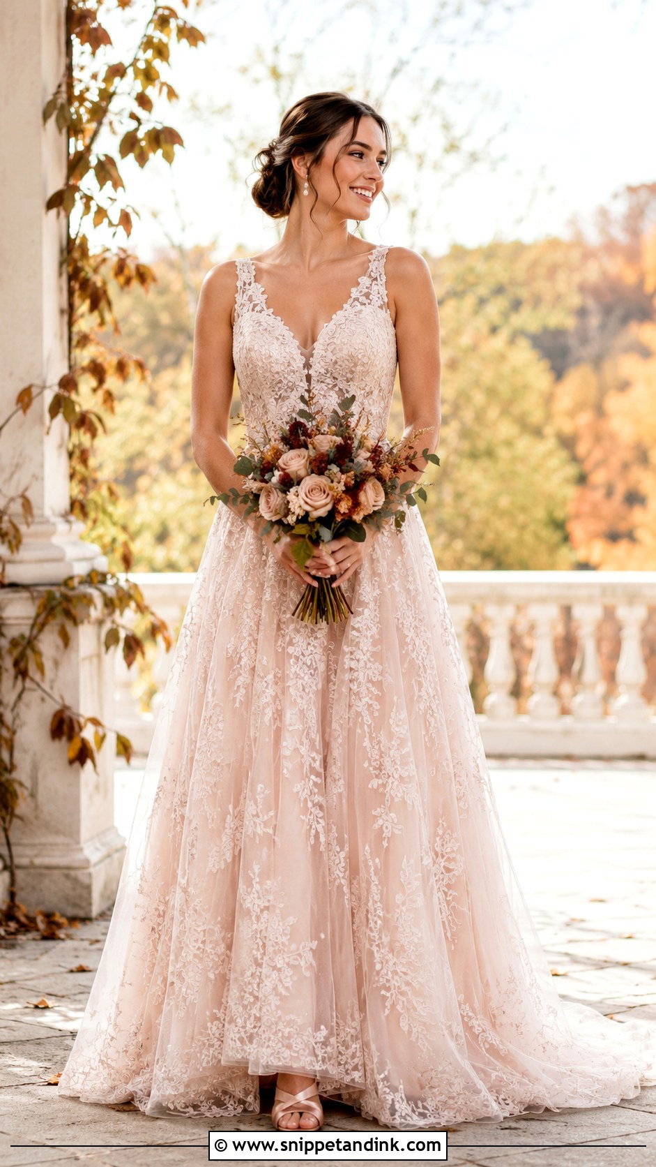 Blush Fall Wedding Dress - Snippet and Ink - 25 Blush Colored Wedding Dresses