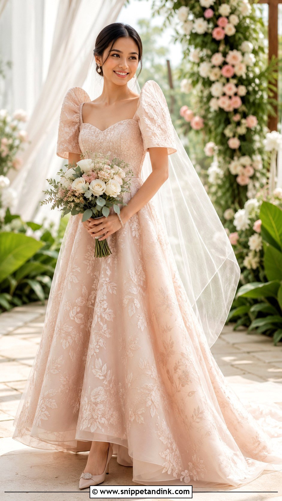 Blush Filipiniana Wedding Gown - Snippet and Ink - 25 Filipiniana Wedding Gown Ideas