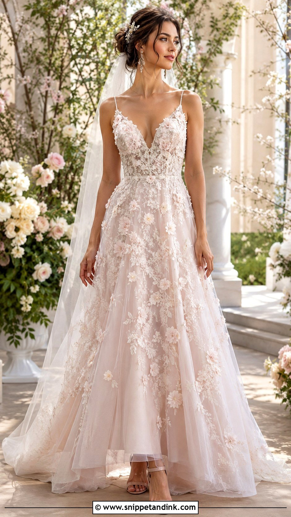 Blush Floral Faerie Wedding Dress - Snippet and Ink - 20 Faerie Wedding Dress Ideas