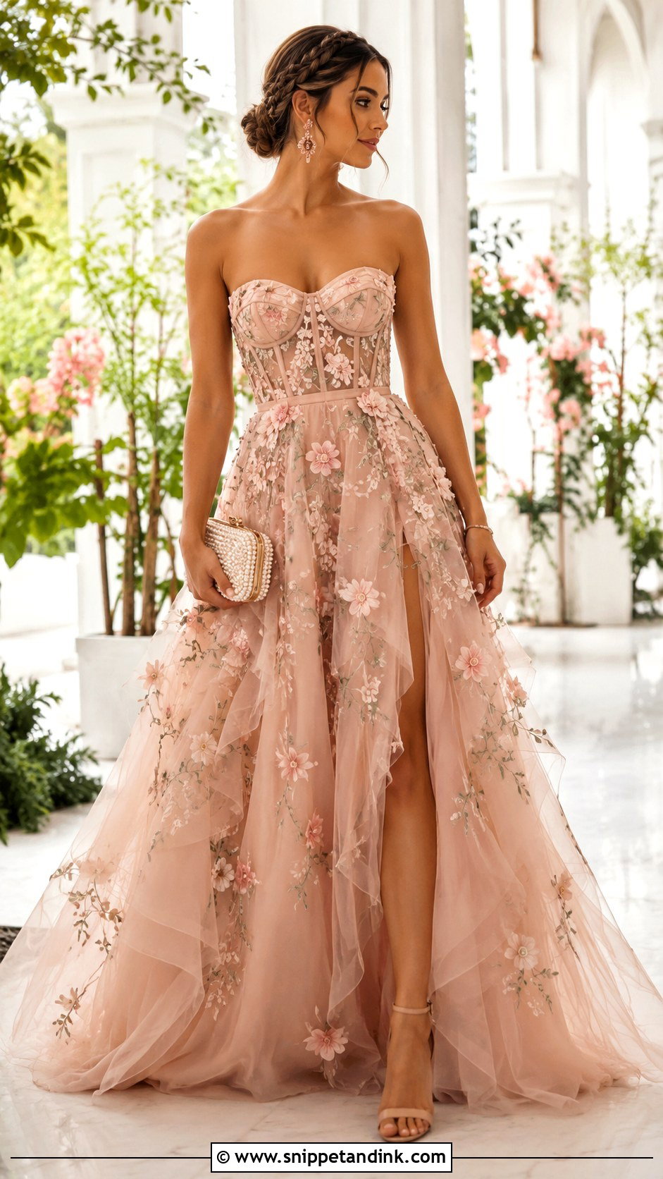 Blush Floral Royal Ball Gown - Snippet and Ink - 20 Royal Ball Gown Ideas