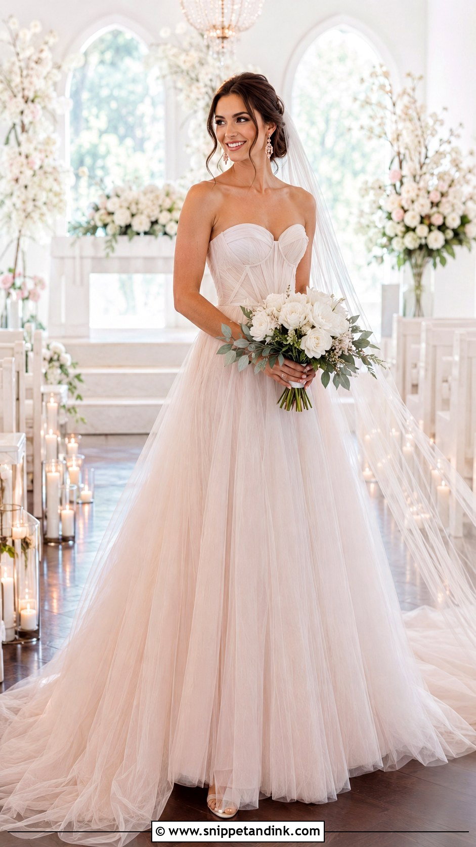 Blush Gown Bridal Wedding Outfit - Snippet and Ink - 20 Brides Wedding Outfits