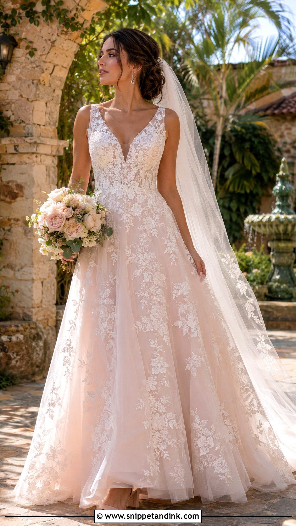 Blush Hacienda Wedding Dress - Snippet and Ink - 20 Hacienda Wedding Dress Ideas
