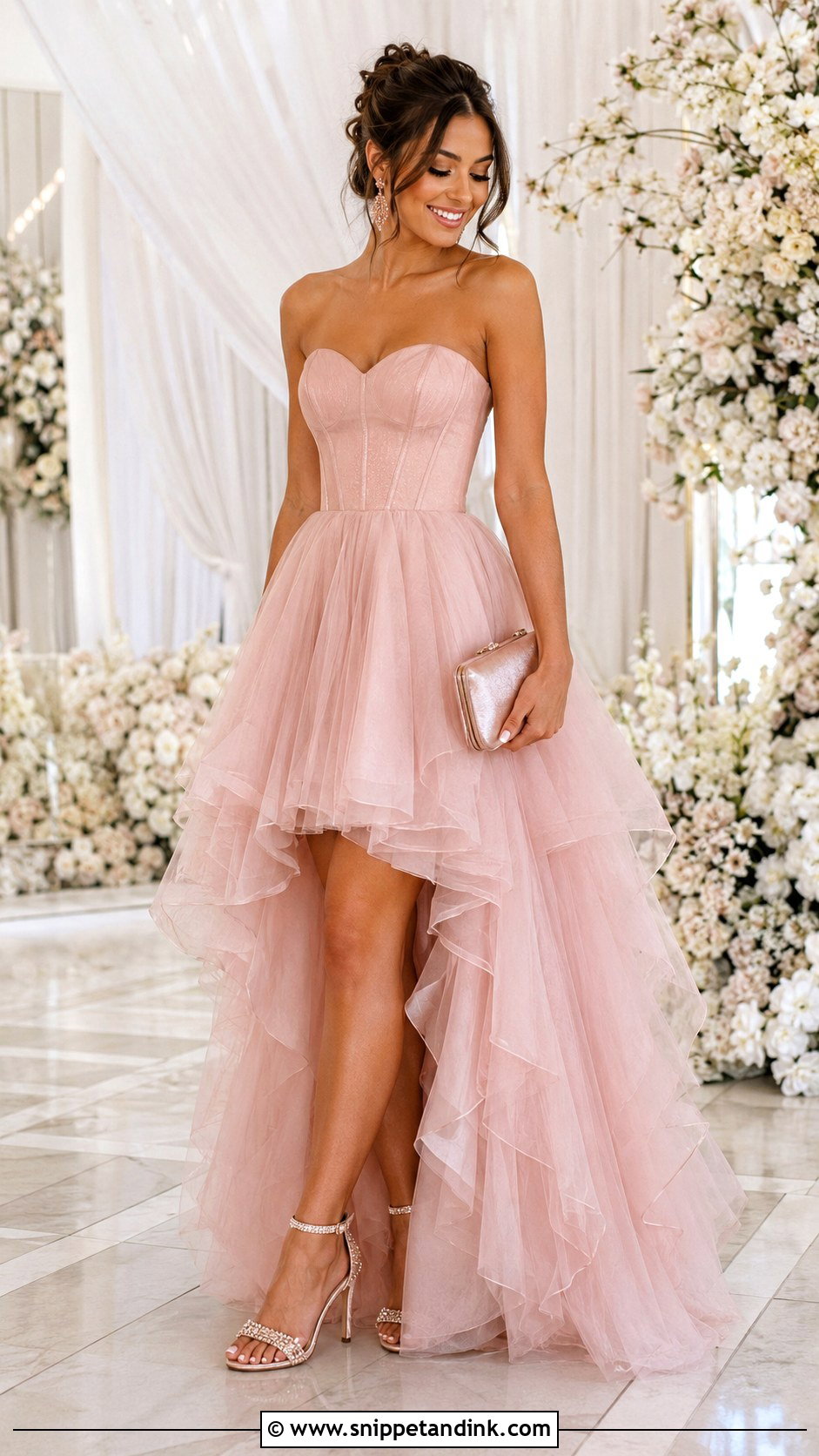 Blush High Low Princess Gown - Snippet and Ink - 20 Gowns Princess