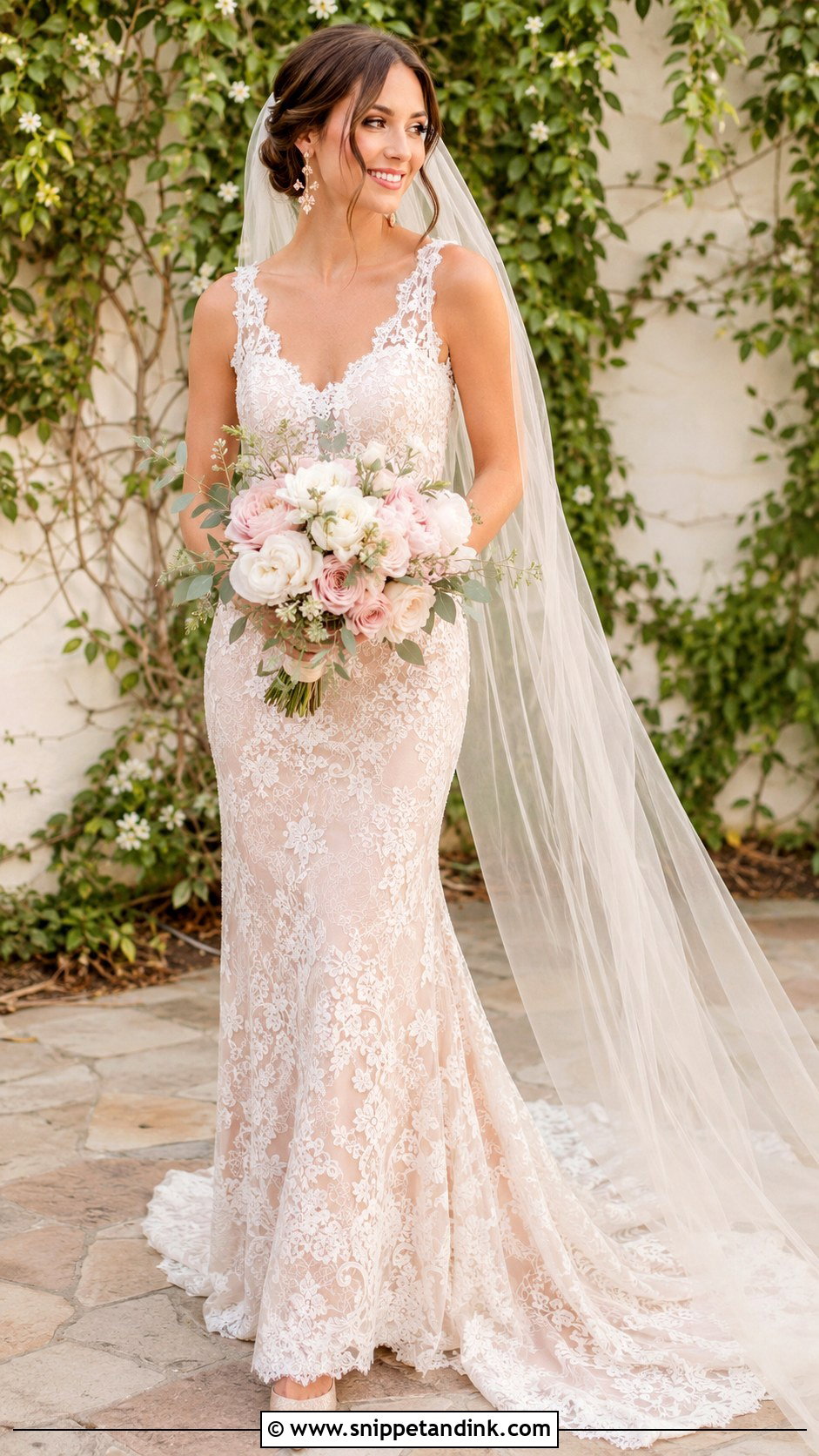 Blush Irish Lace Wedding Dress - Snippet and Ink - 20 Irish Lace Wedding Dress Ideas