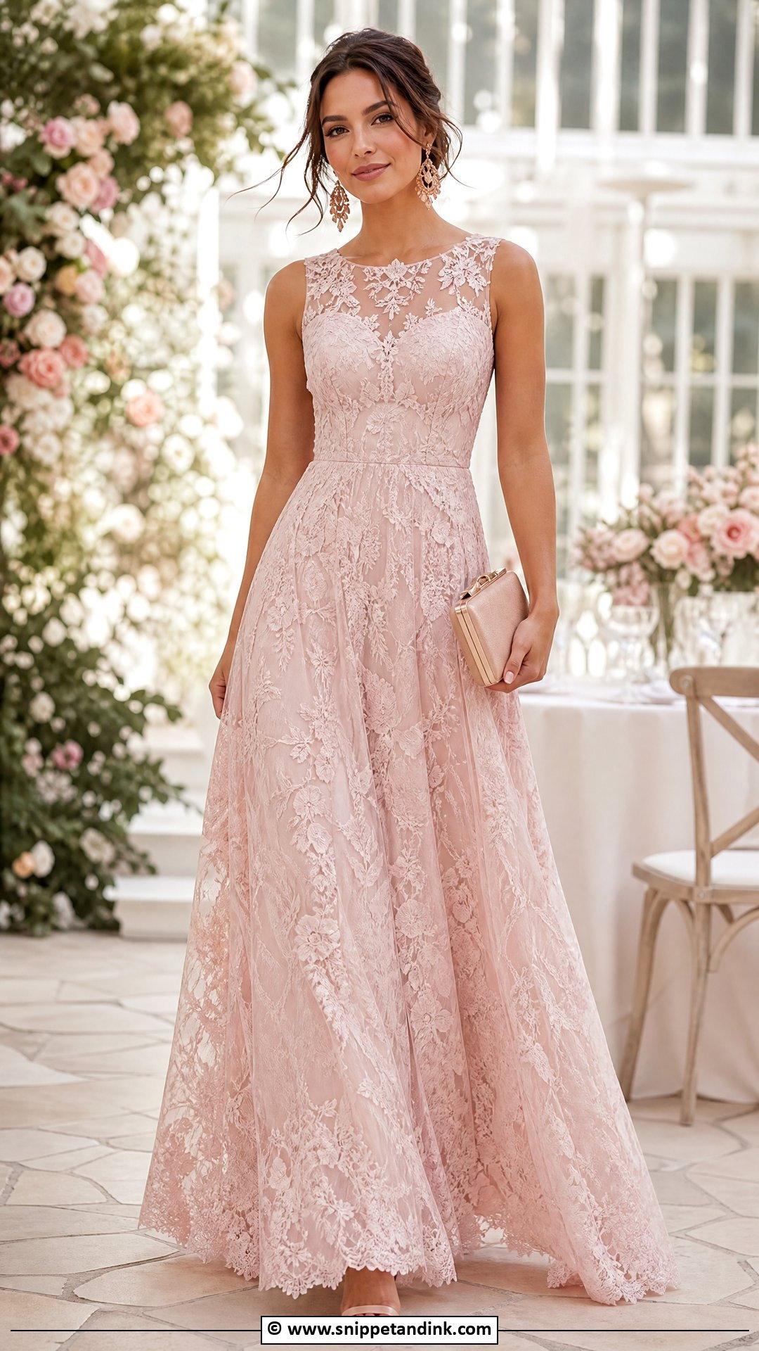 Blush Lace Gown - Snippet and Ink - 35 Lace Gown Styles