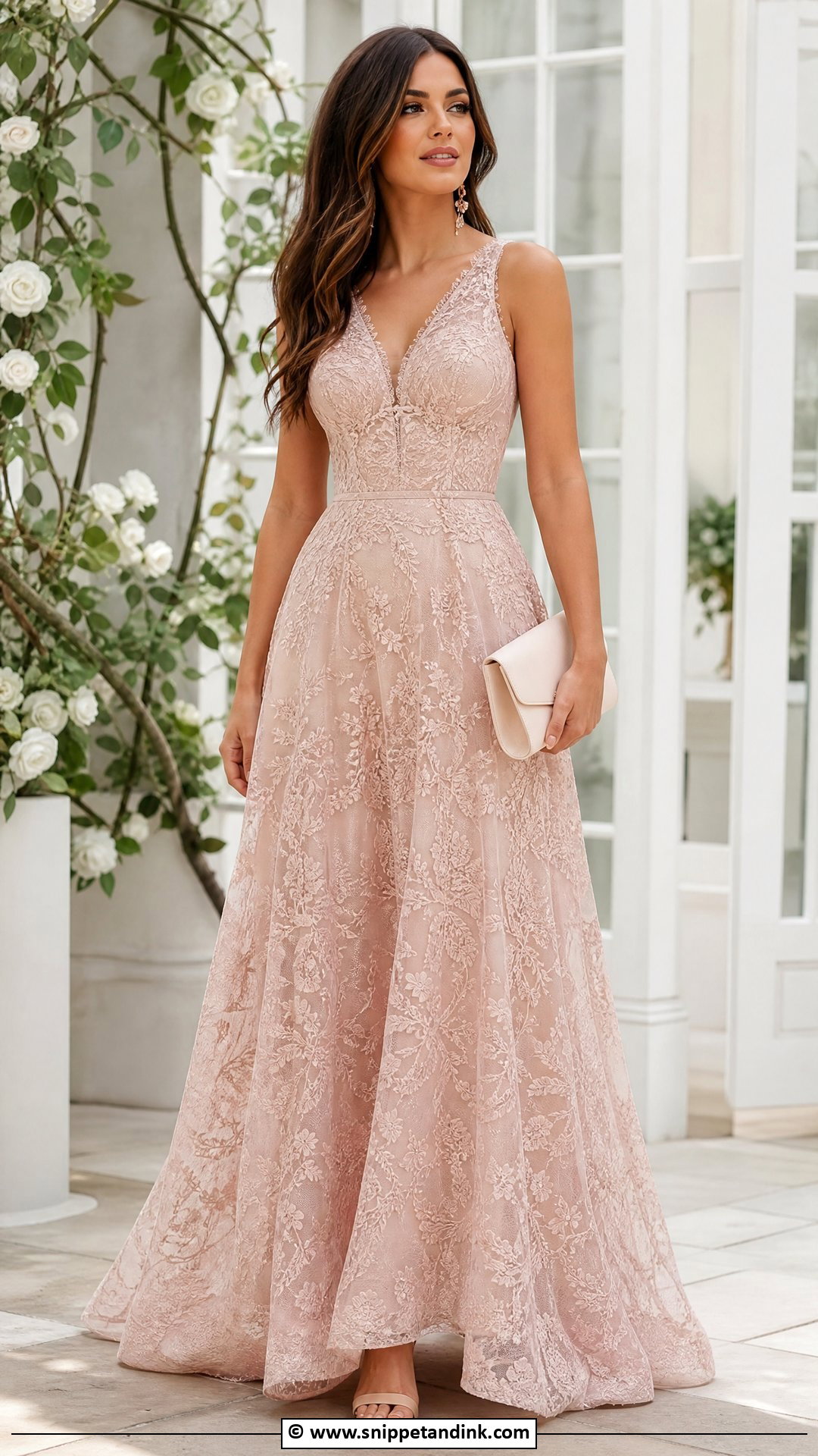 Blush Lace Gown - Snippet and Ink - 35 Lace Gown Ideas