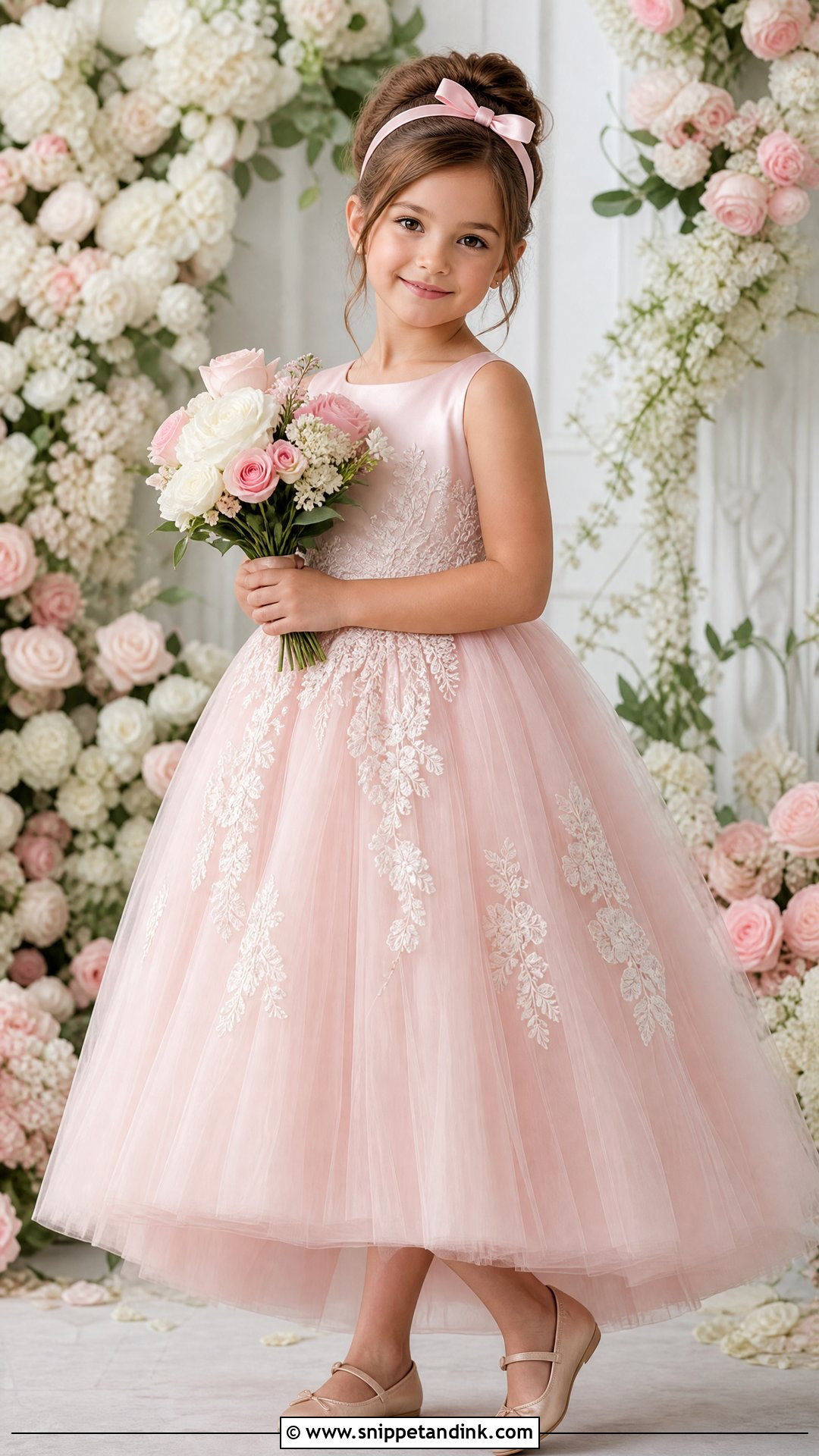 Blush Little Bride Gown - Snippet and Ink - 25 Little Bride Gown Styles for Kids