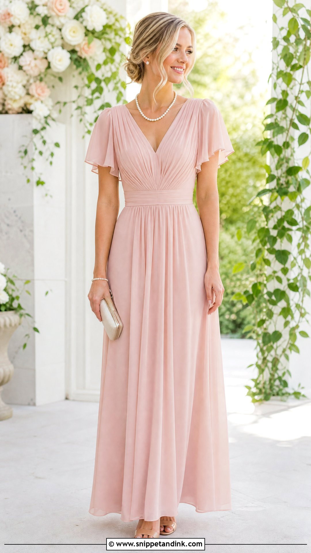 Blush Maid Of Honor Dress - Snippet and Ink - 25 Maid of Honor Outfit Ideas