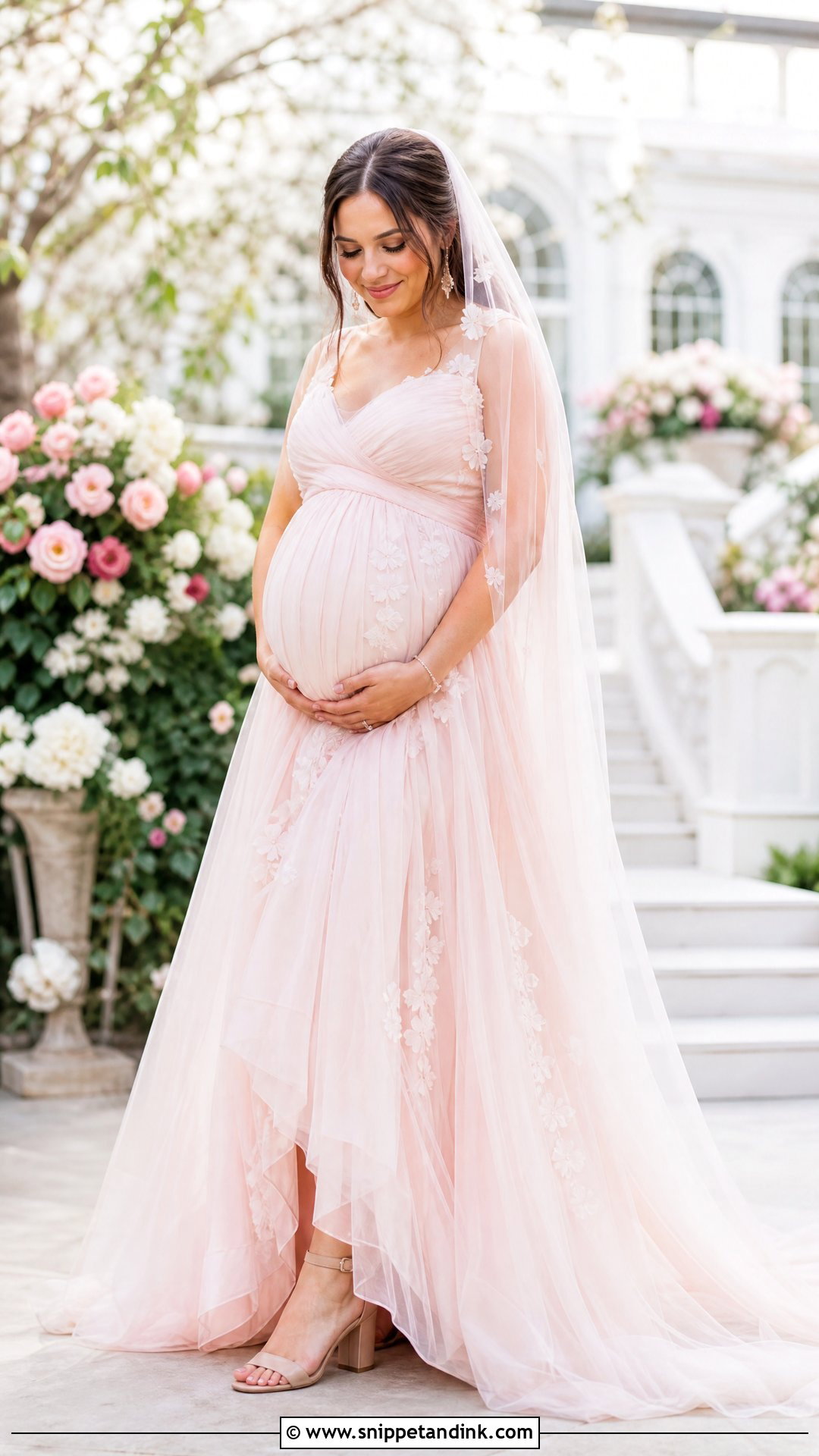 Blush Maternity Wedding Dress - Snippet and Ink - 20 Pregnant Maternity Wedding Dress Ideas