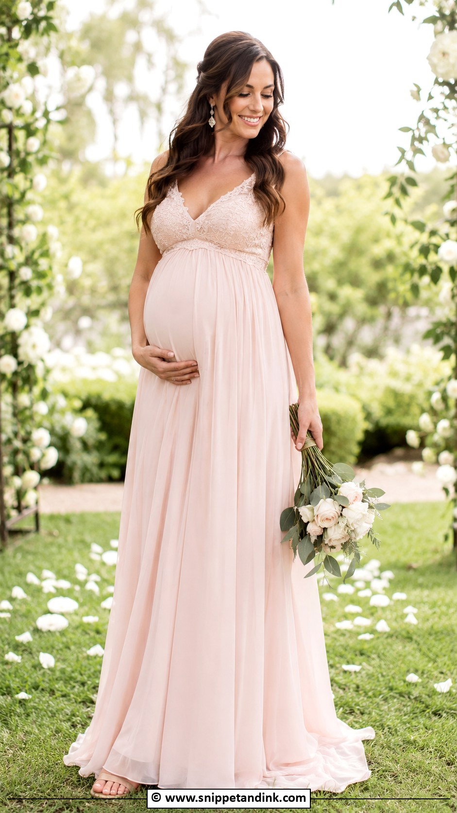 Blush Maternity Wedding Dress - Snippet and Ink - 30 Blush Wedding Dress Ideas
