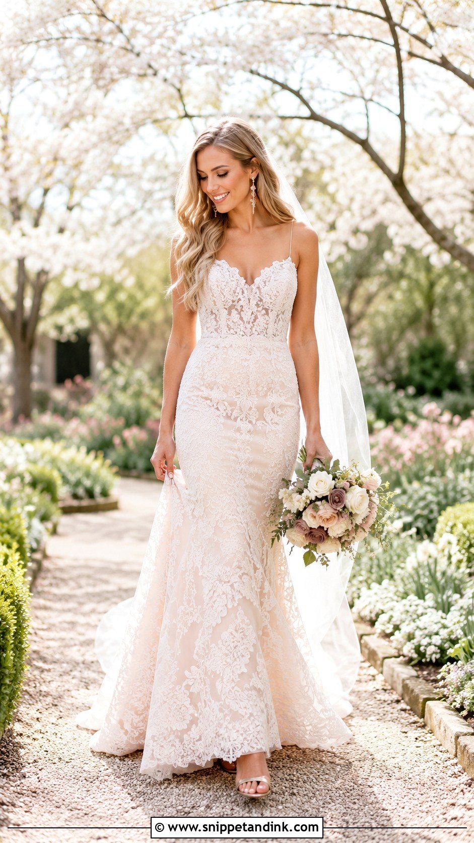 Blush Mermaid Bridal Gown - Snippet and Ink - 20 Mermaid Bridal Gowns