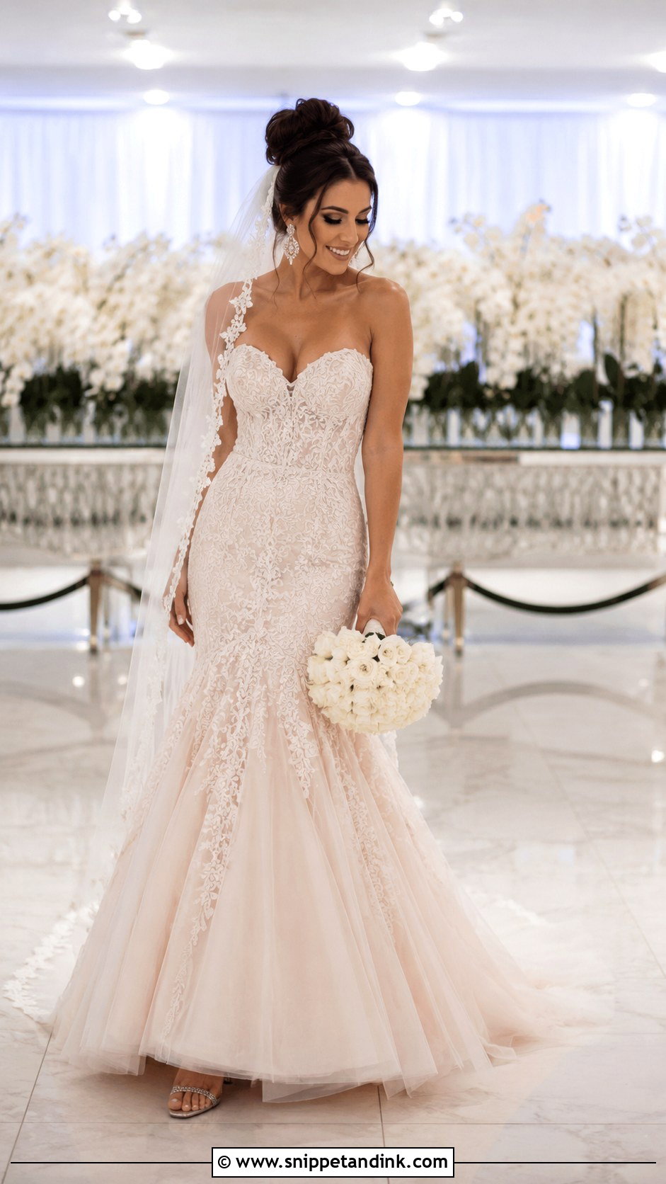 Blush Mermaid Wedding Dress - Snippet and Ink - 25 Blush Colored Wedding Dresses