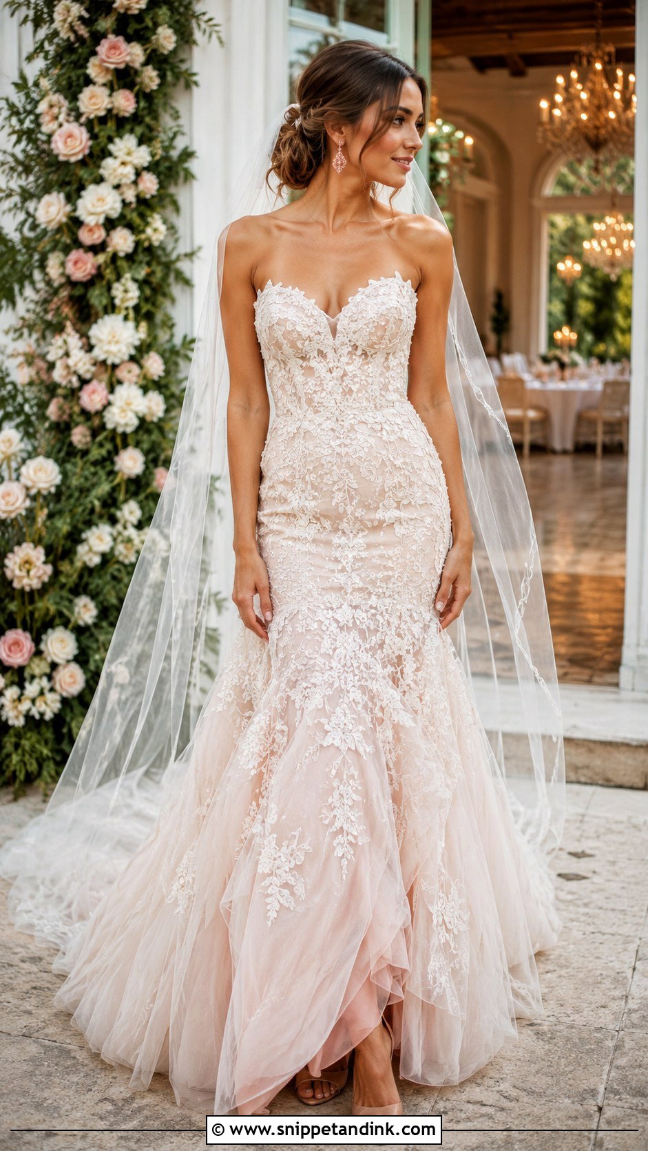 Blush Mermaid Wedding Dress - Snippet and Ink - 20 Dreamy Wedding Dress Mermaid Ideas