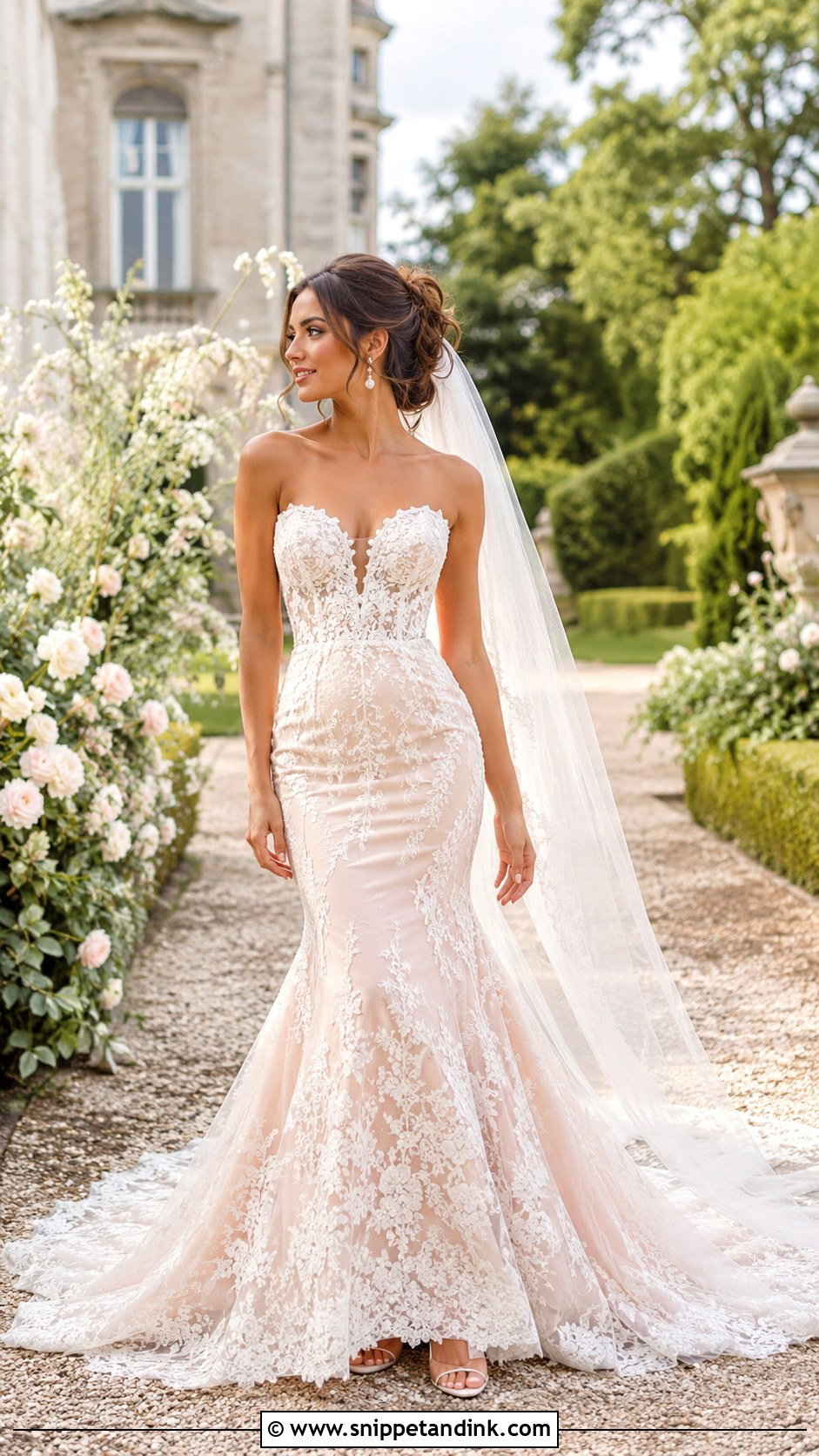 Blush Mermaid Wedding Dress - Snippet and Ink - 20 Mermaid Trumpet Wedding Dress Ideas