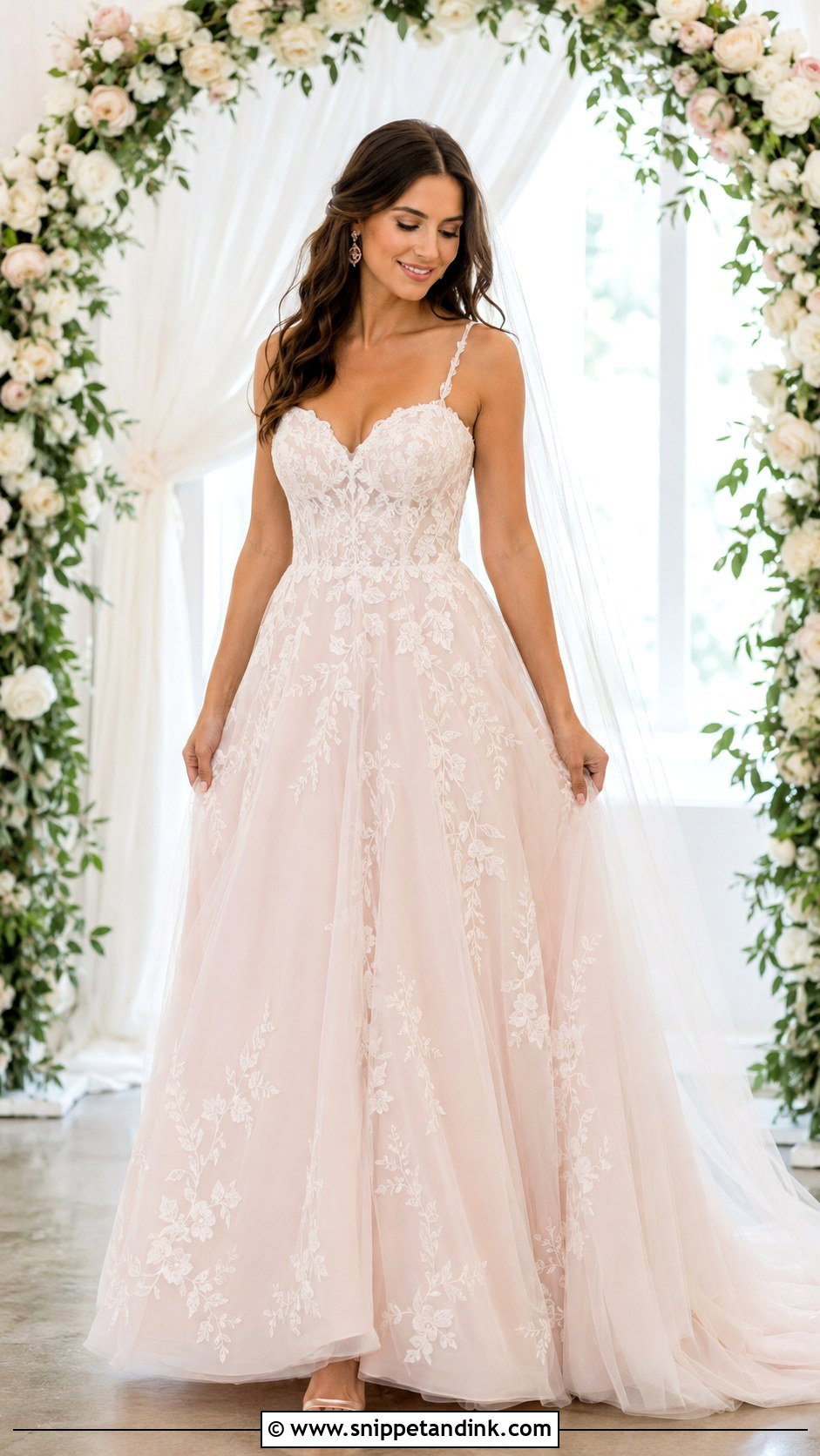 Blush Mesh Wedding Dress - Snippet and Ink - 20 Mesh Wedding Dress Ideas