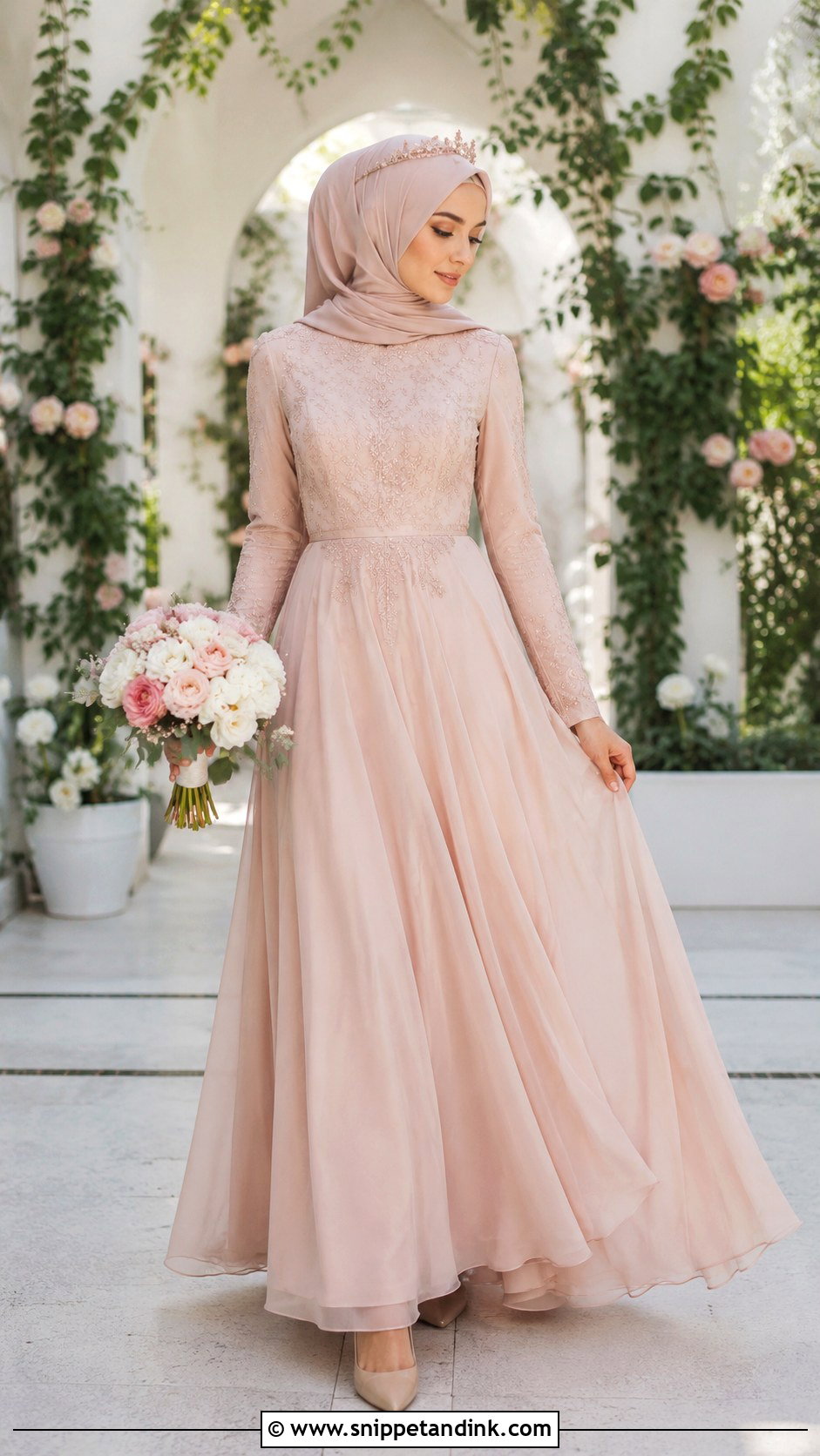 Blush Muslim Wedding Dress - Snippet and Ink - 25 Simple Muslim Wedding Dress Ideas
