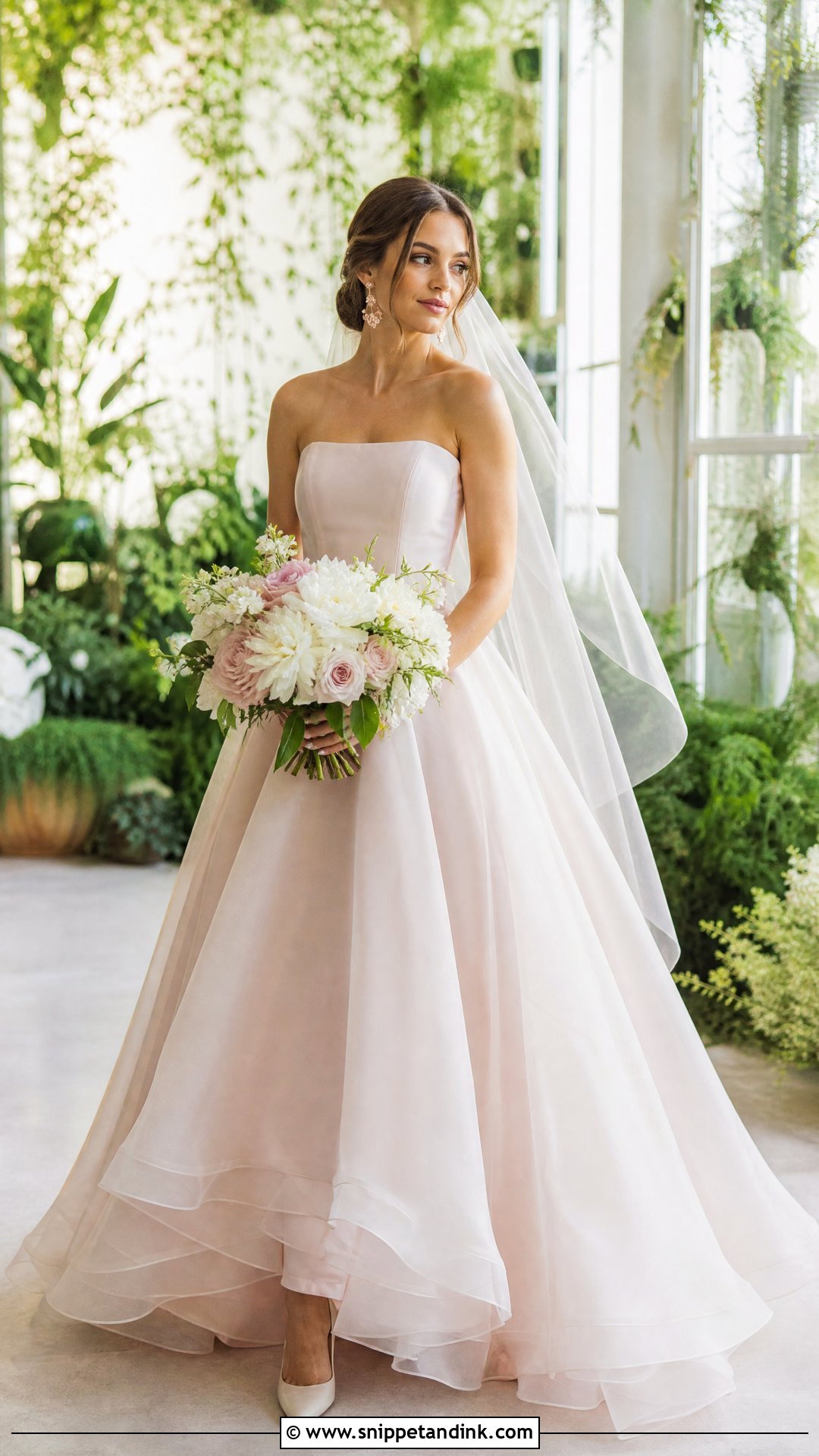 Blush Organza Wedding Gown - Snippet and Ink - 20 Organza Wedding Gown Ideas