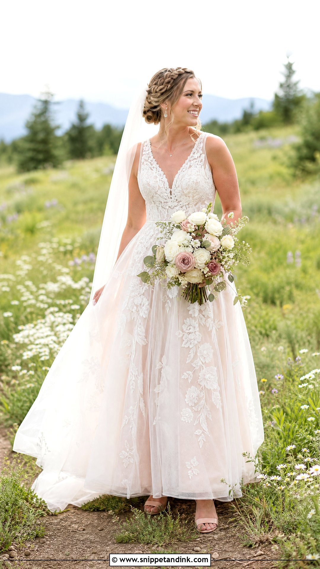 Blush Outdoor Wedding Dress - Snippet and Ink - 20 Outdoorsy Wedding Dress Ideas